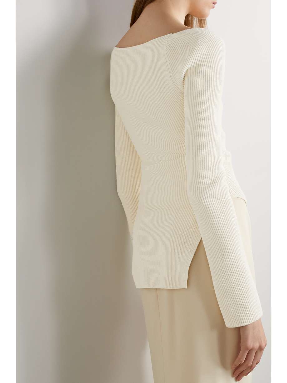 KHAITE Maddy ribbedknit sweater NETAPORTER