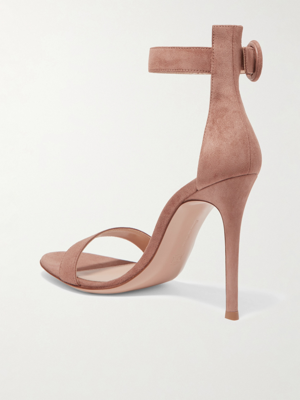 Shop Gianvito Rossi Portofino 105 Suede Sandals In Neutrals