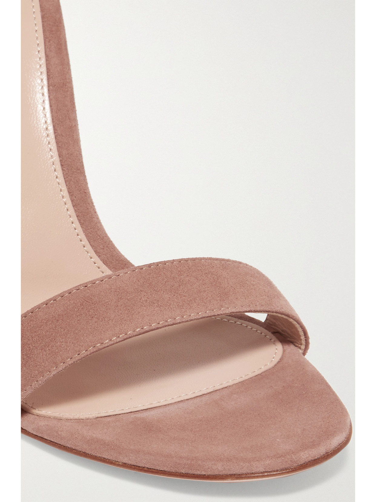 Shop Gianvito Rossi Portofino 105 Suede Sandals In Neutrals