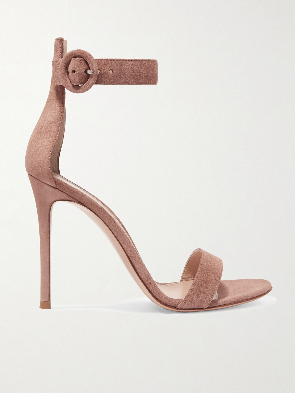 Shop Gianvito Rossi Portofino 105 Suede Sandals In Neutrals