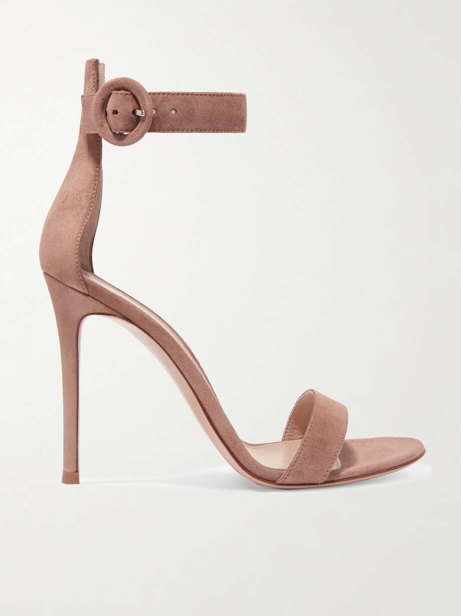 Portofino 105 suede sandals by GIANVITO ROSSI, available on net-a-porter.com for $895 Emily Ratajkowski Shoes Exact Product 