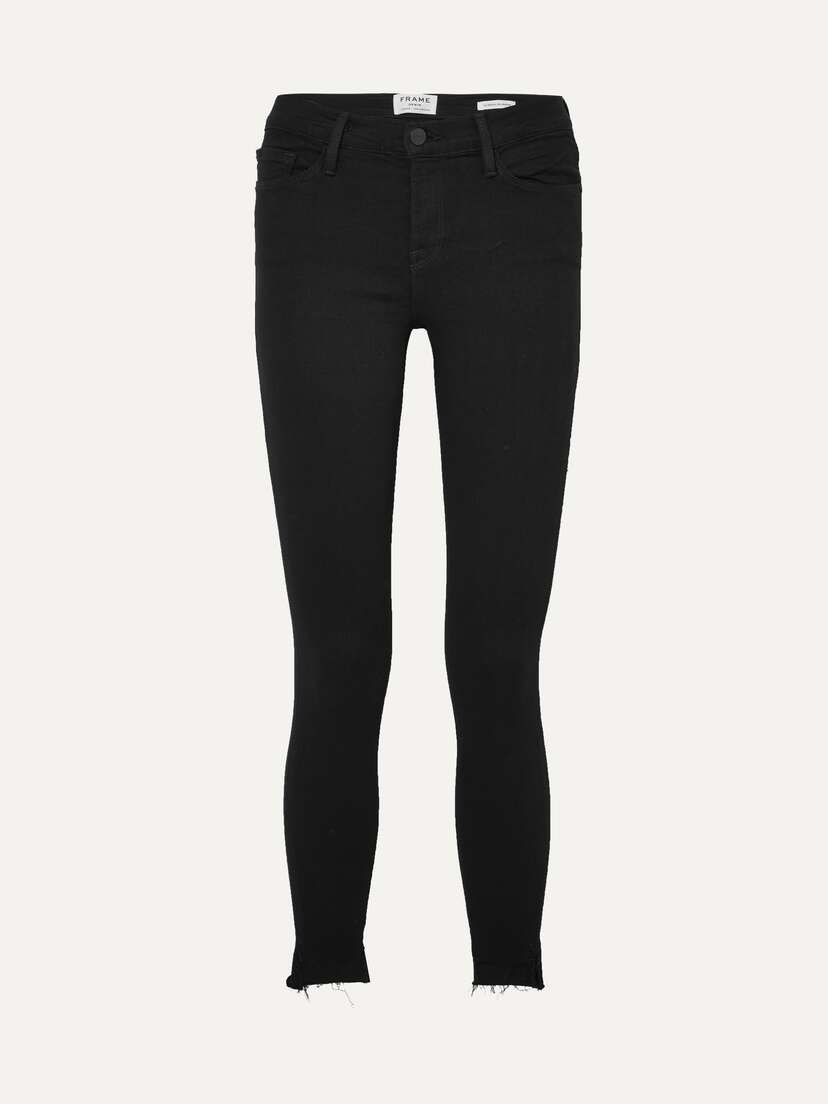 Frame Le Skinny De Jeanne Raw Stagger Mid-rise Jeans