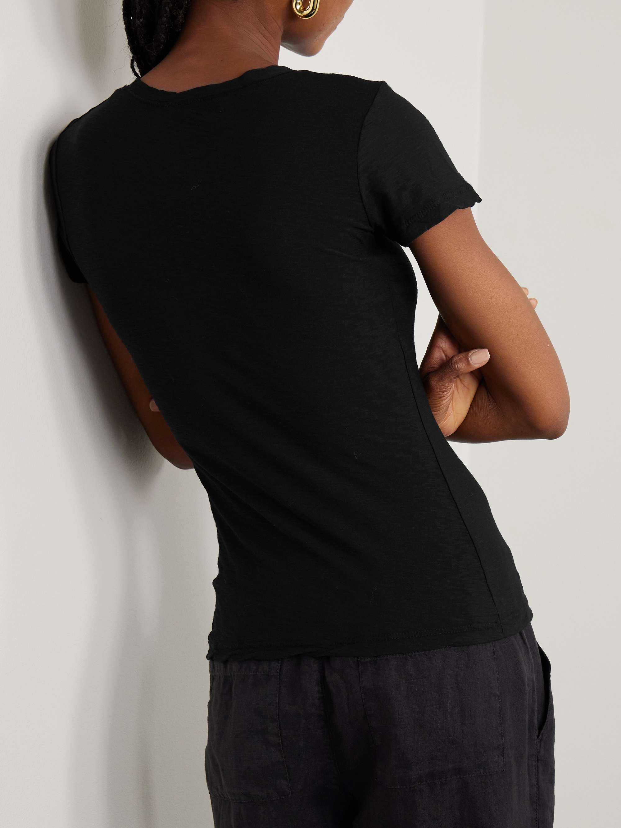 James Perse Casual V-Neck Tee - Cotton Slub Top