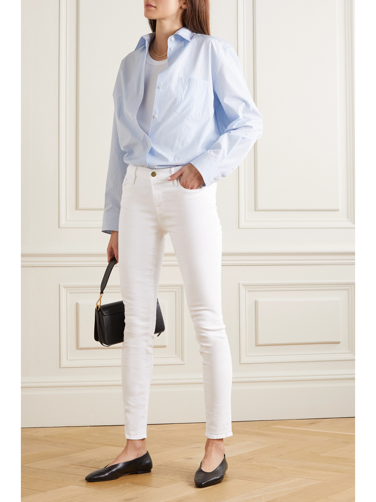 Frame Le Skinny De Jeanne Highrise Jeans In White ModeSens
