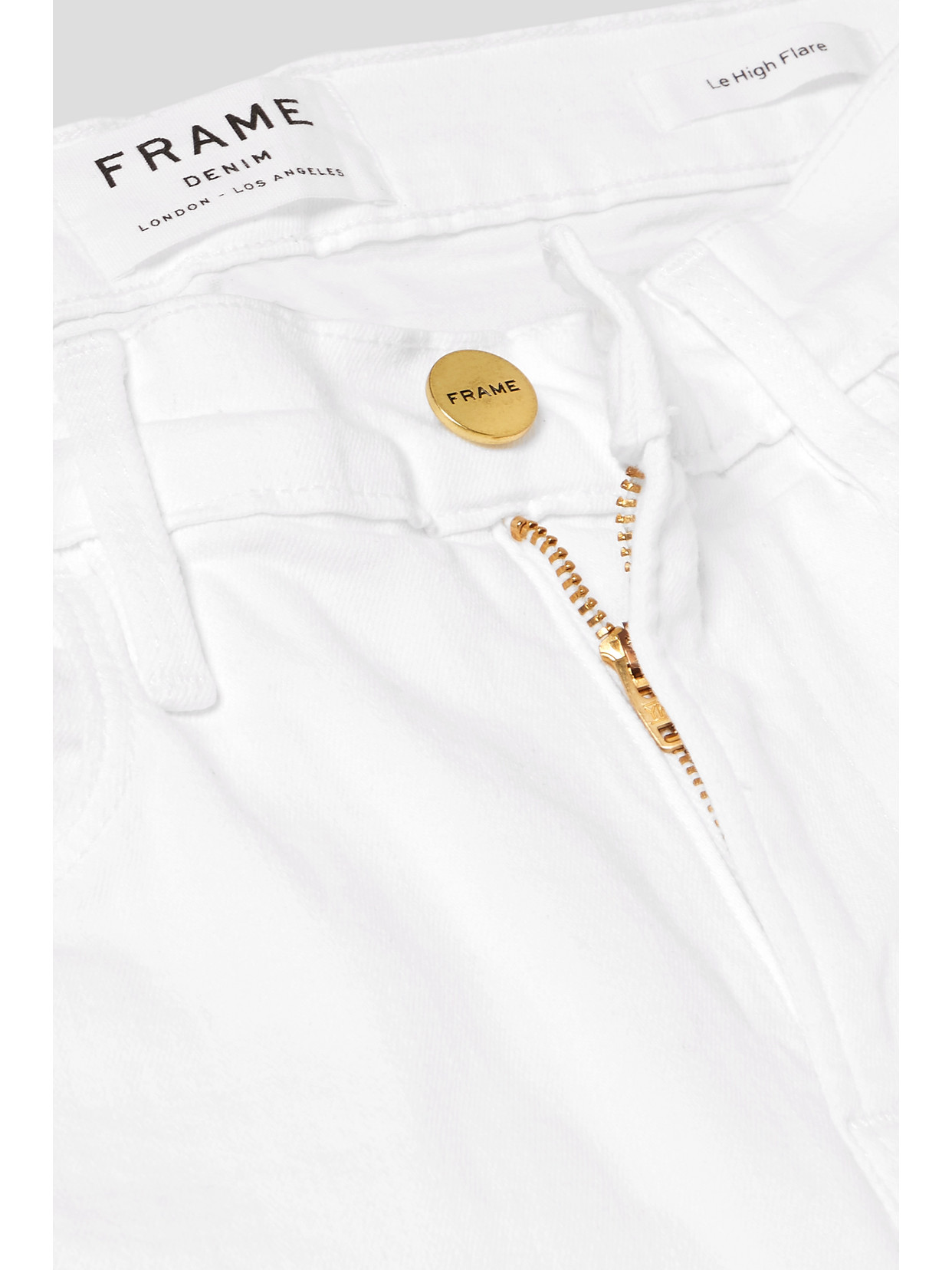 Frame Le One High Waist Flare Jeans In White