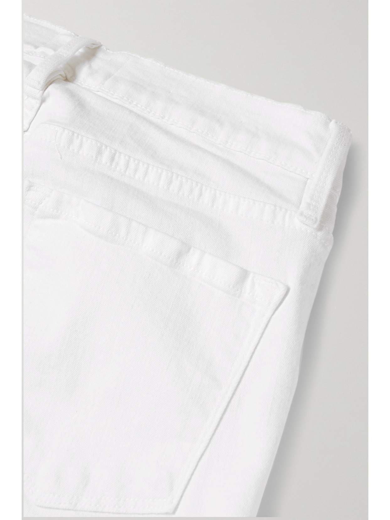 Frame Le One High Waist Flare Jeans In White