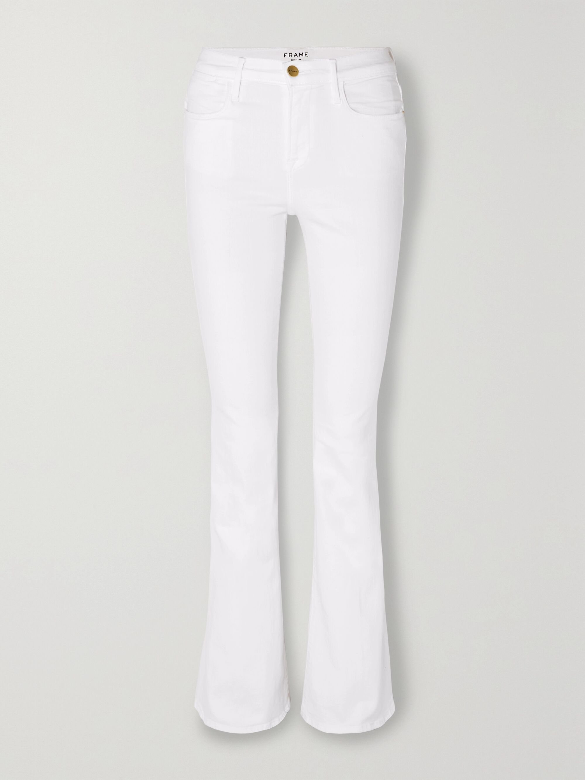 white flare jeans