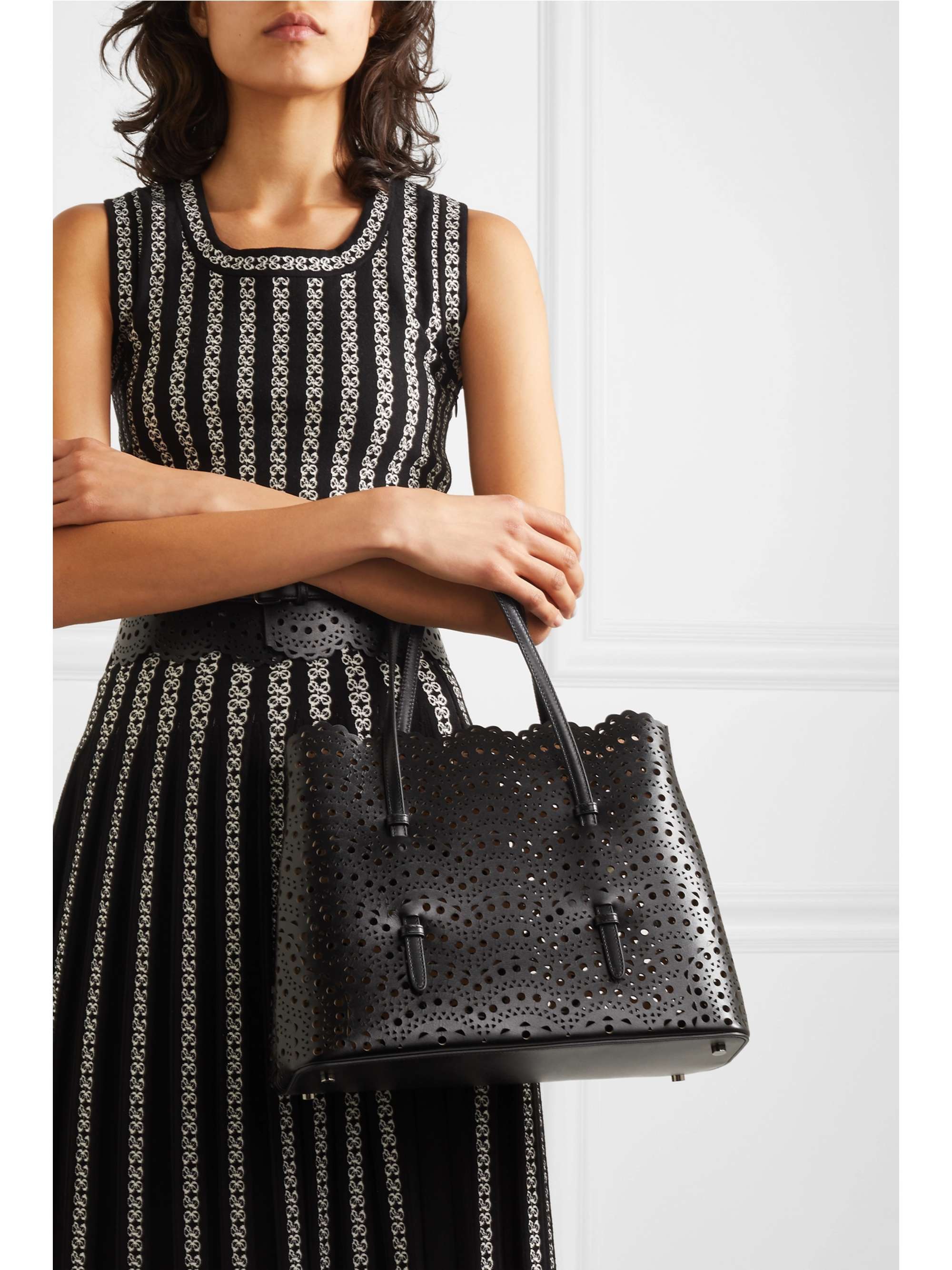 ALAÏA Le Mina 25 Vienne Wave leather tote