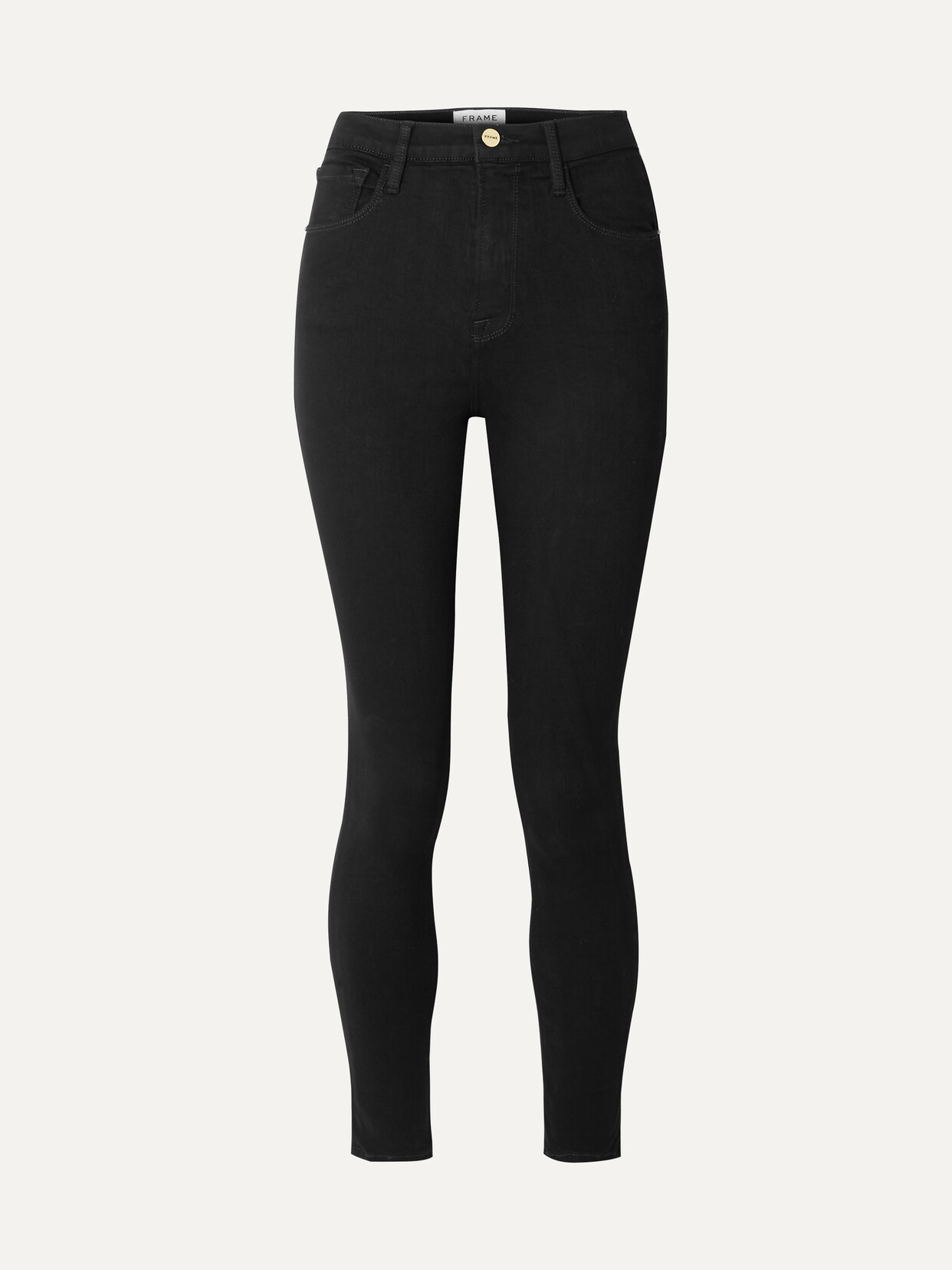 FRAME Ali High-rise Skinny Jeans - Black