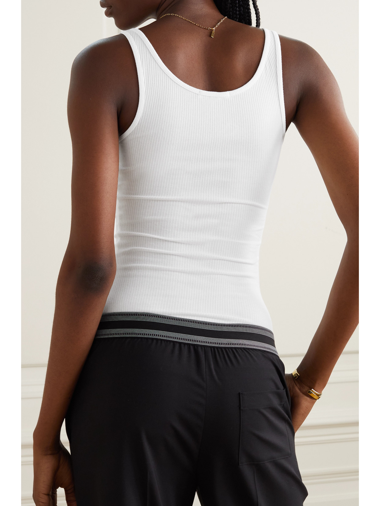 James Perse The Daily Ribbed Stretch-cotton Tank In White