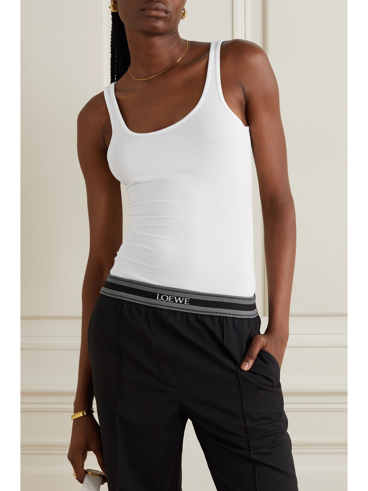 The Daily Ribbed Stretch-Cotton Tank