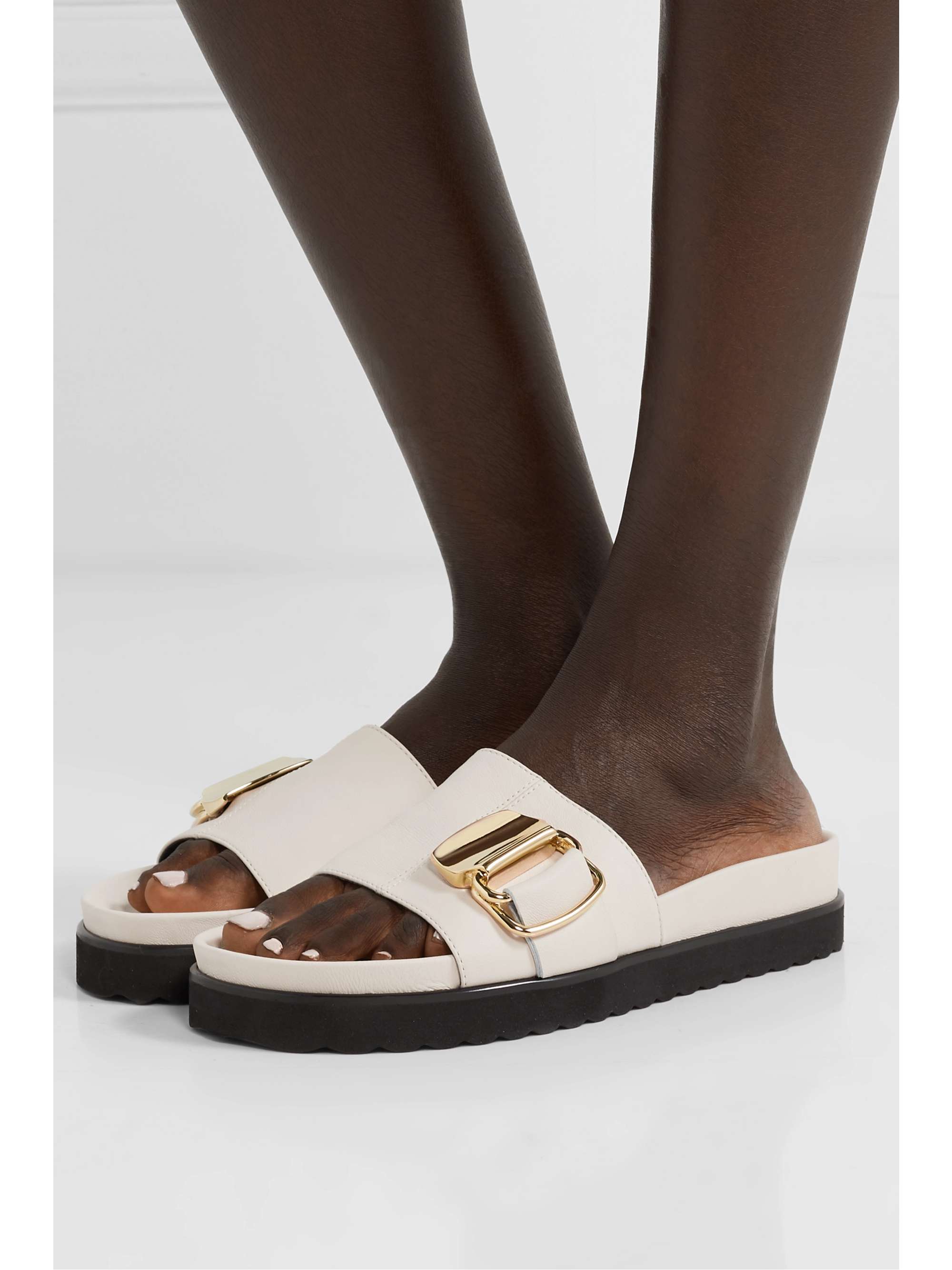 TIBI Hunter embellished leather slides