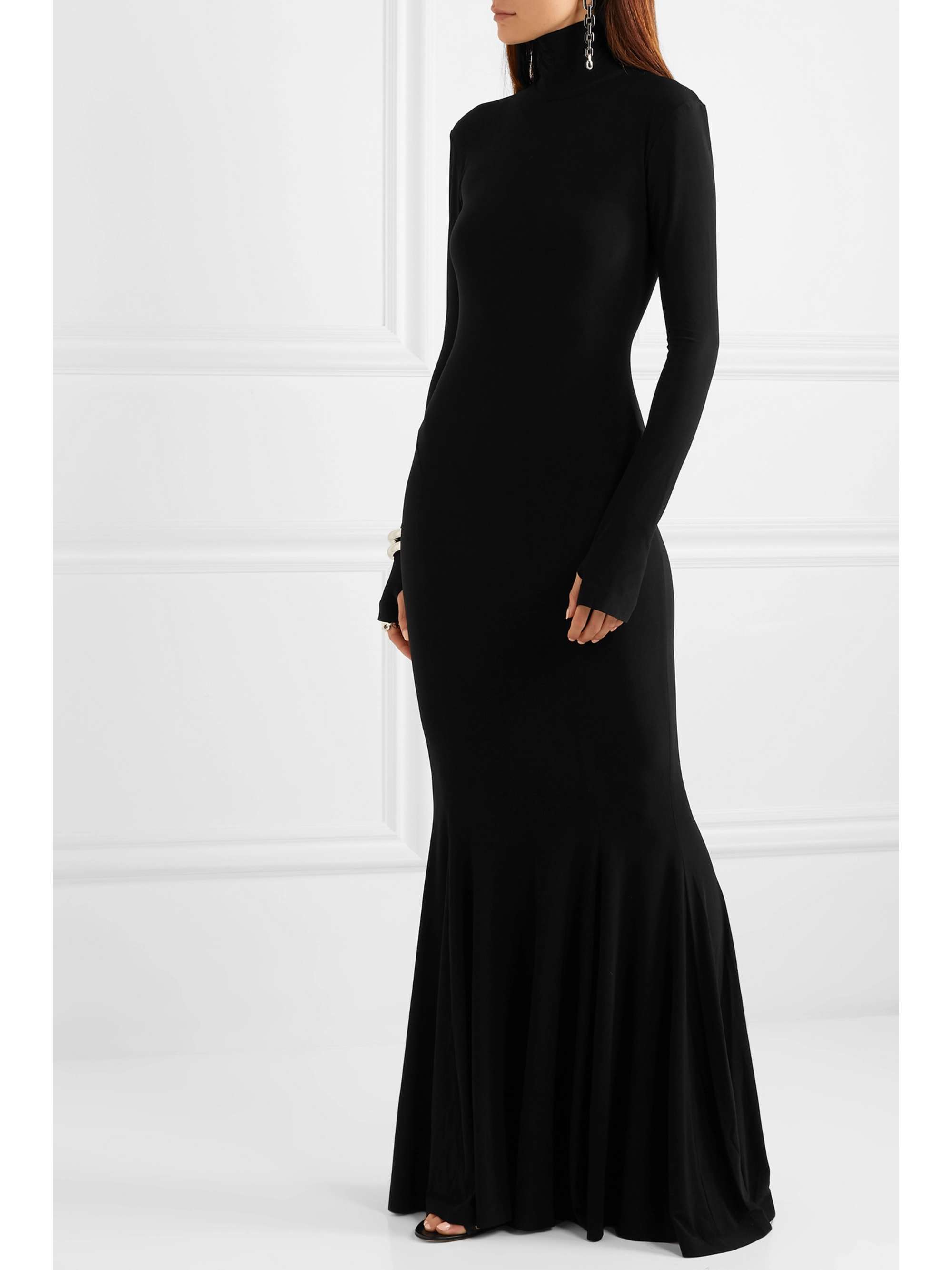 NORMA KAMALI Stretch-jersey turtleneck gown