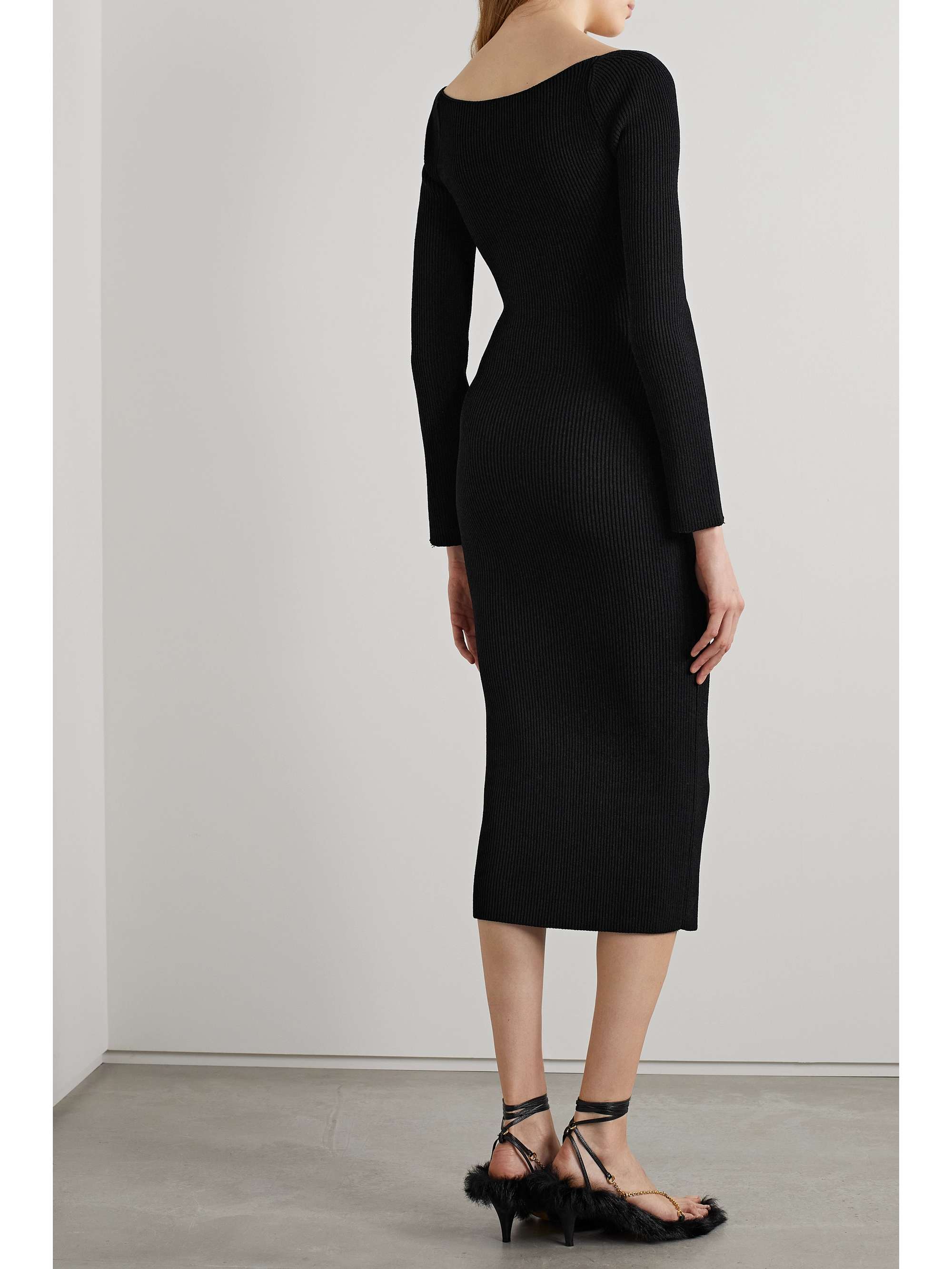 KHAITE Beth ribbedknit midi dress NETAPORTER