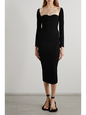 KHAITE Beth ribbed-knit midi dress