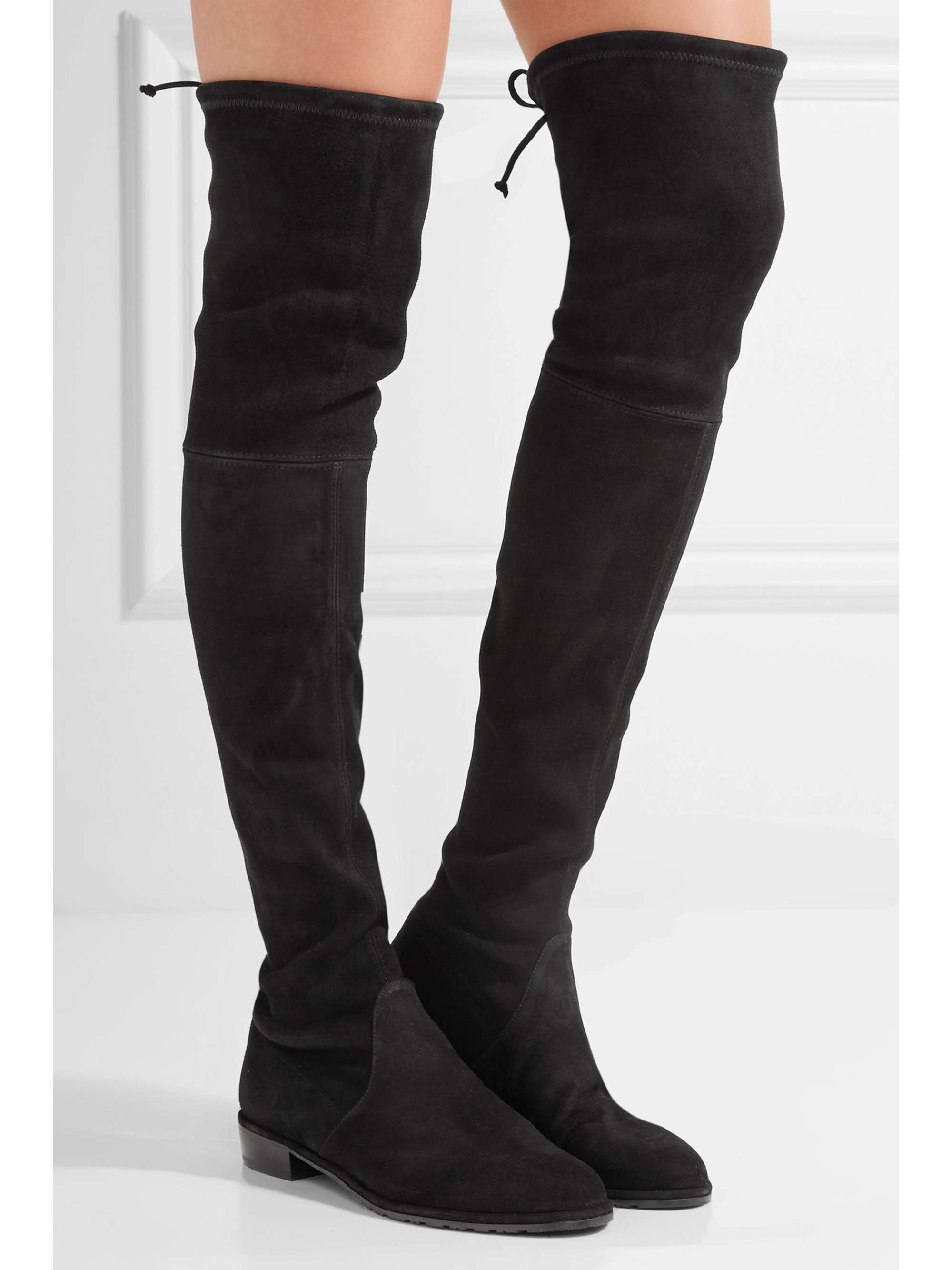 Stuart Weitzman over the knee black suede boots ncprobateliquidators.com