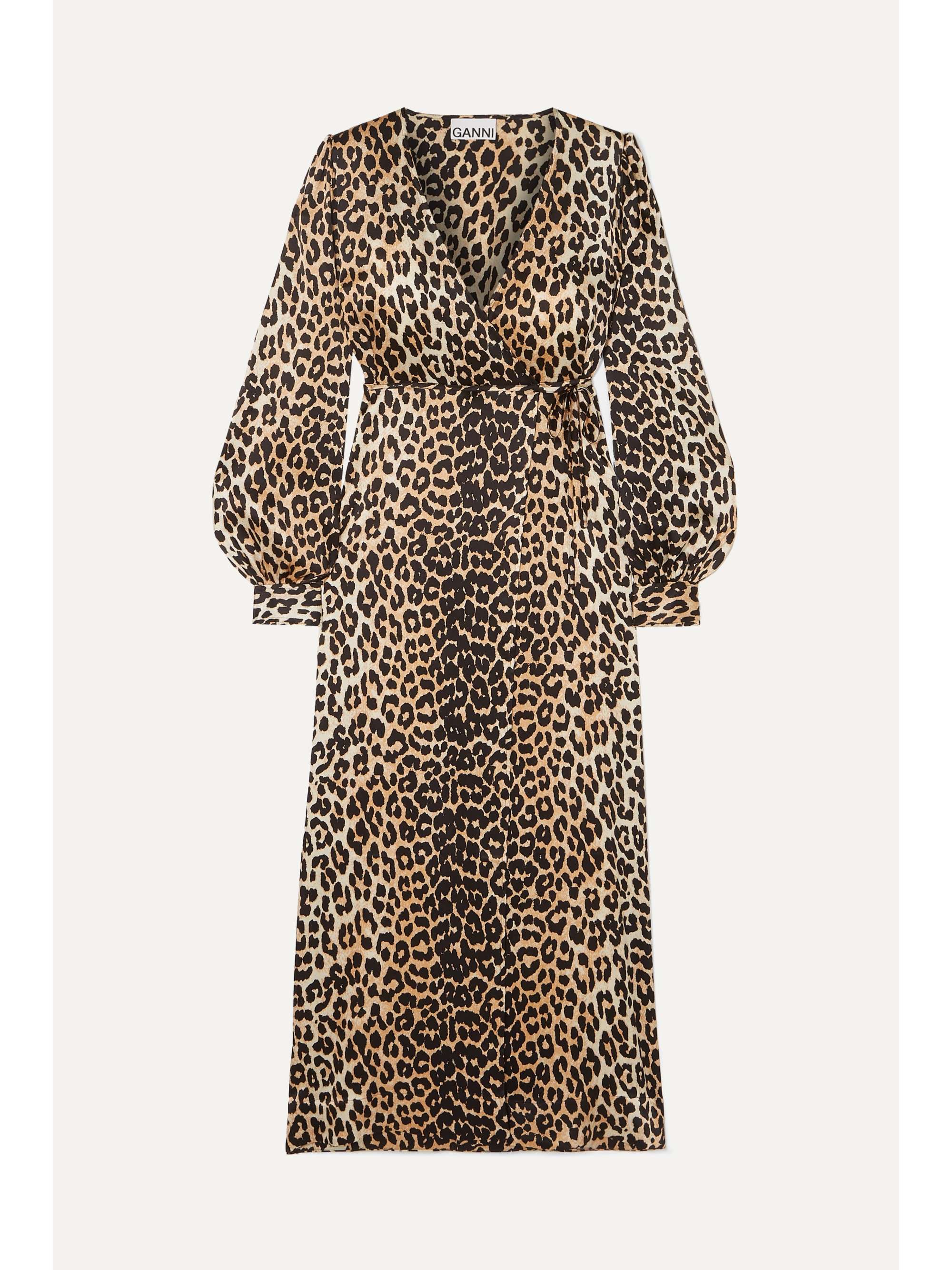 wrap leopard print dress