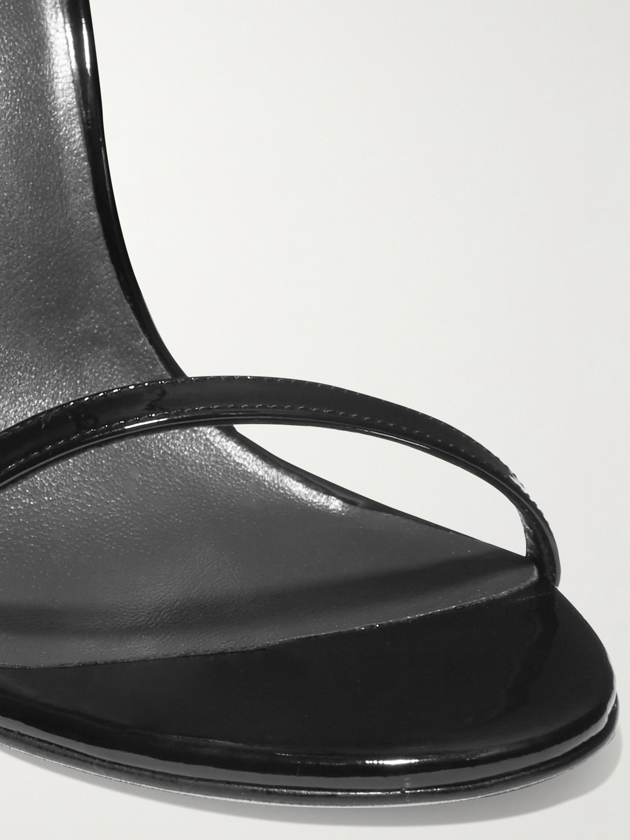 Stuart Weitzman Nudistsong Patent-leather Sandals In Black