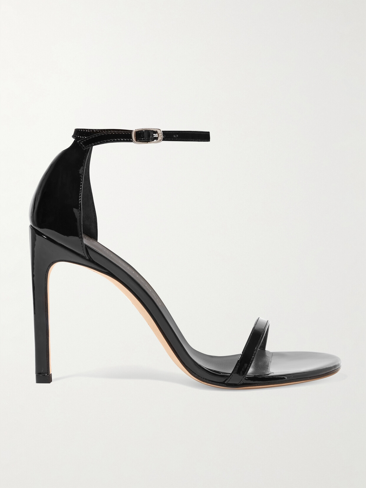 Stuart Weitzman Nudistsong Patent-leather Sandals In Black