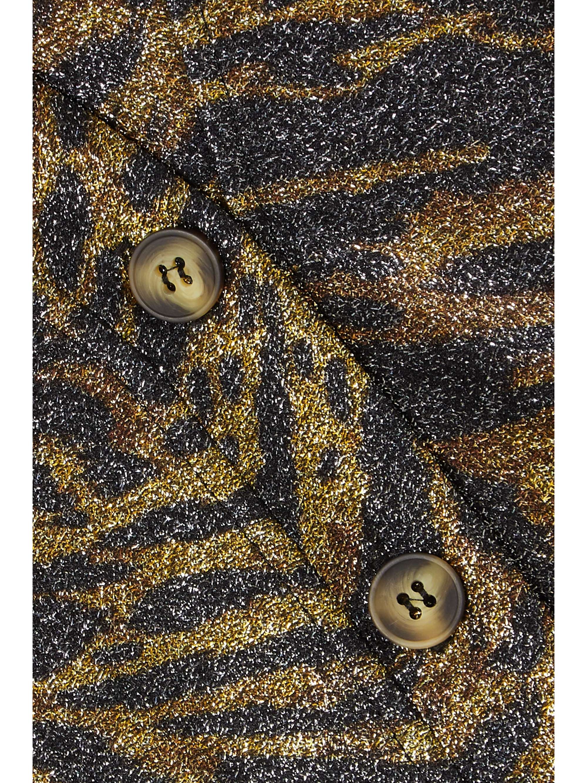 GANNI Tiger-print Lurex cardigan