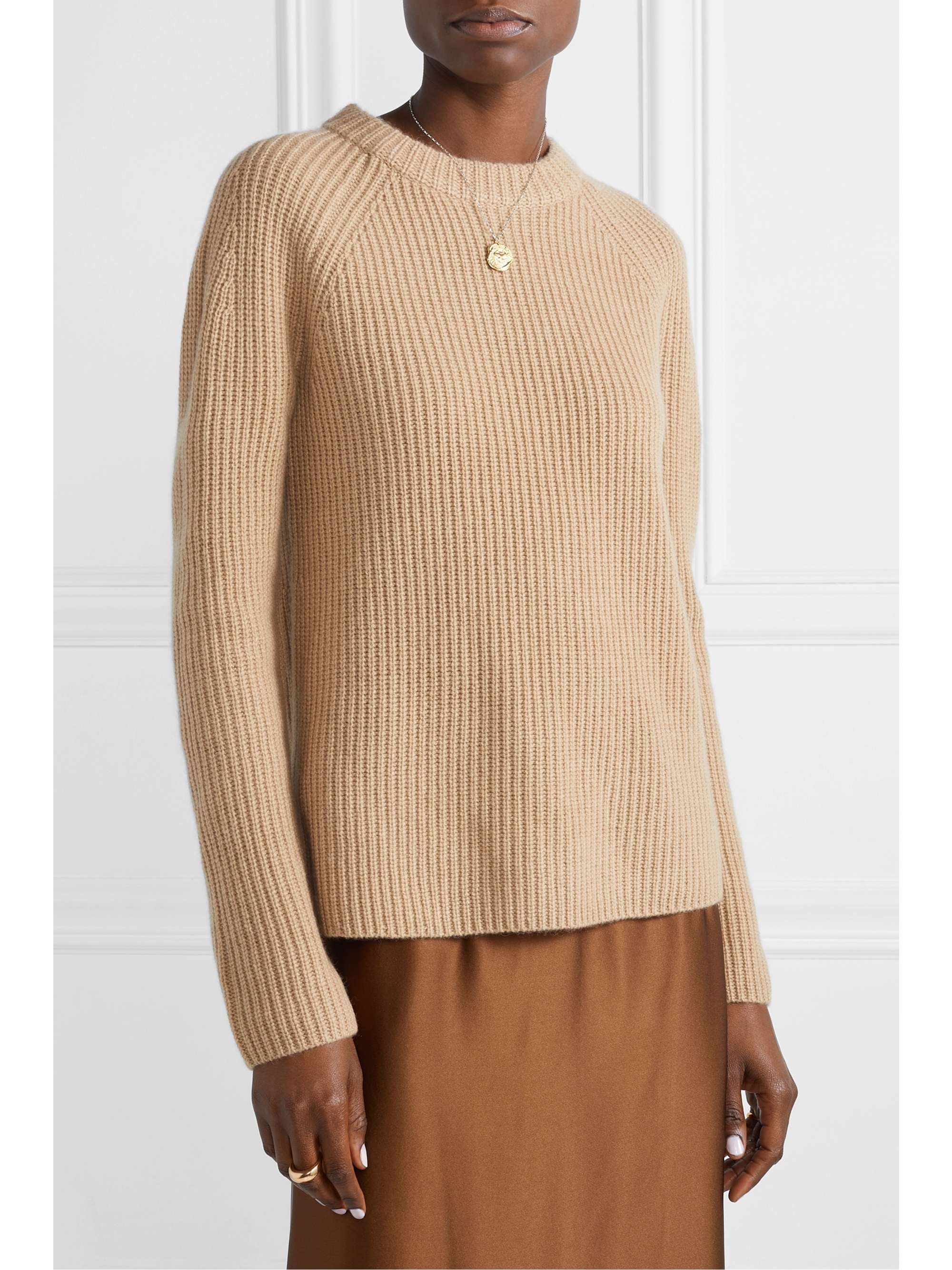VINCE Shaker ribbed cashmere sweater