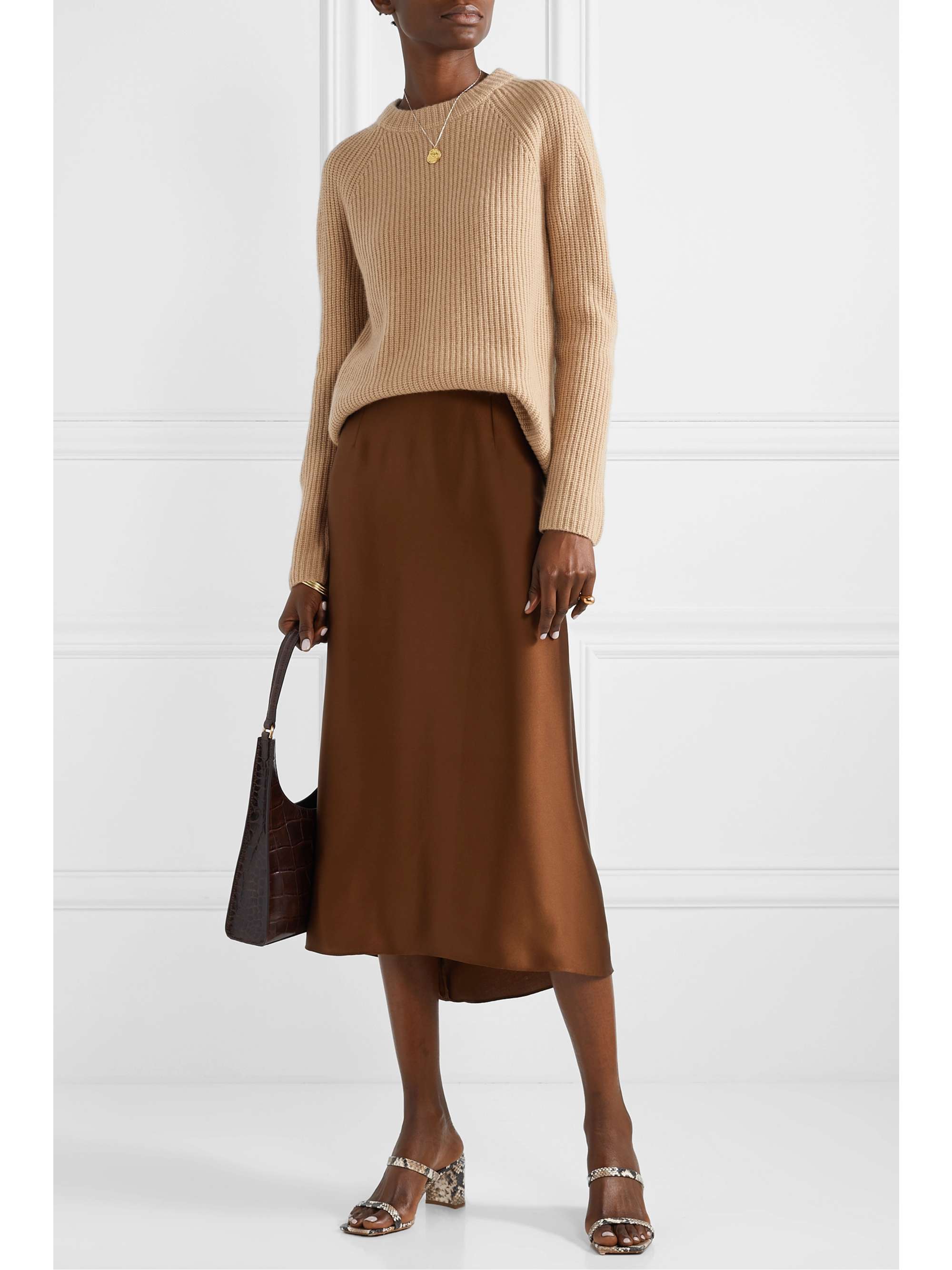 VINCE Shaker ribbed cashmere sweater