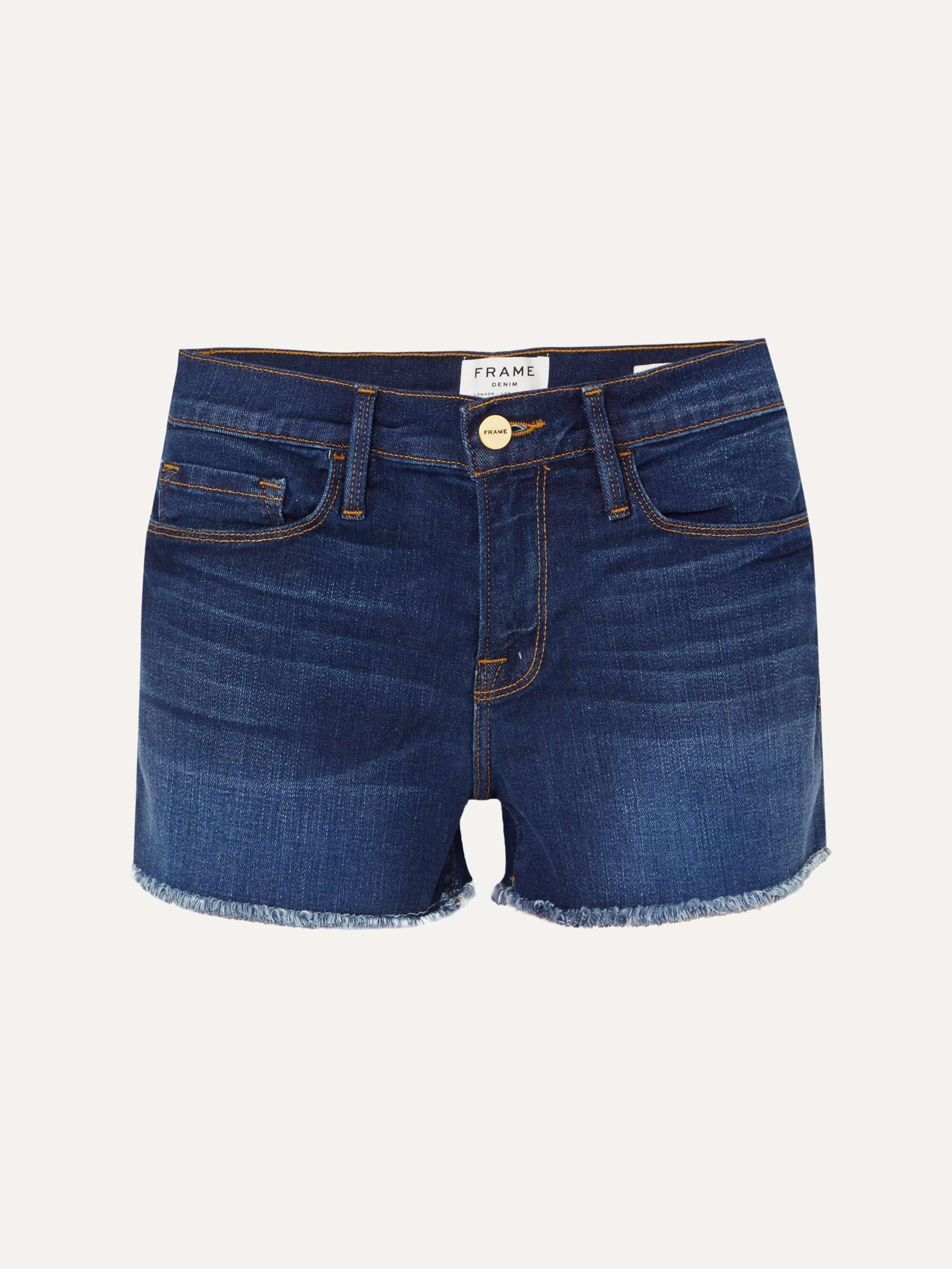 FRAME Le Cutoff frayed denim shorts | NET-A-PORTER