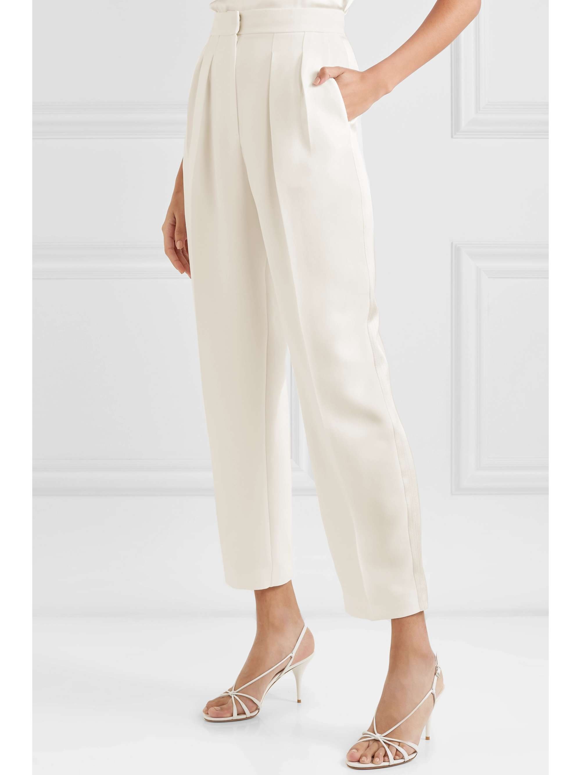 ROKSANDA Pleated cady straight-leg pants
