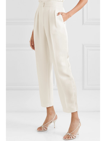 Roksanda Pleated cady straight-leg pants