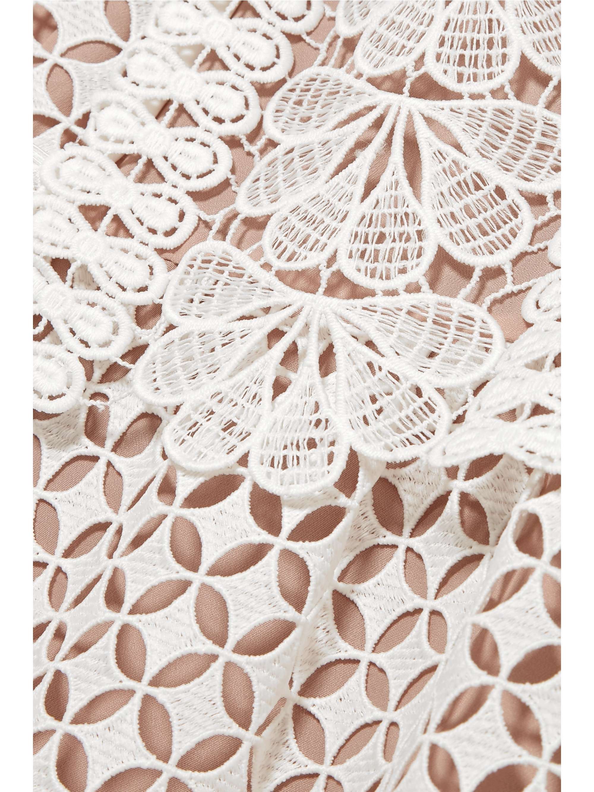SELF-PORTRAIT Off-the-shoulder guipure lace mini dress
