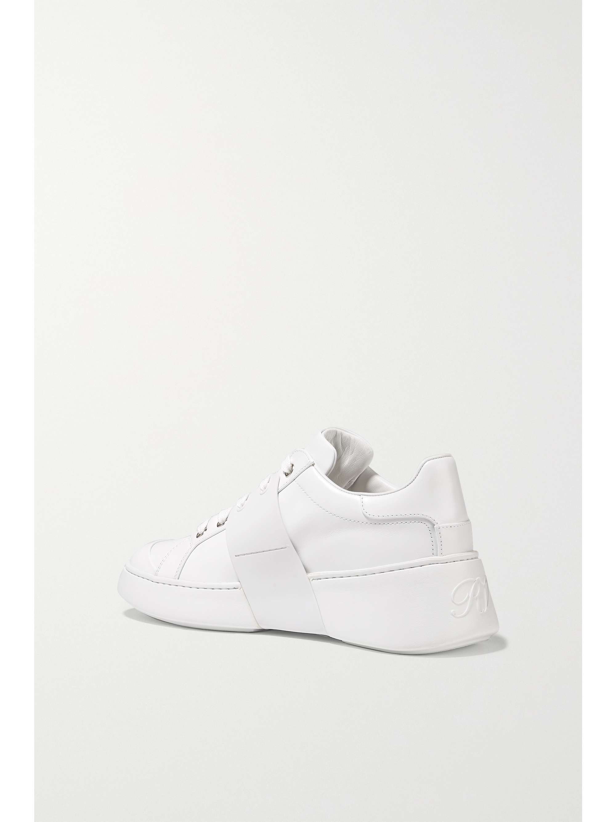 ROGER VIVIER Skate embellished rubber-trimmed leather sneakers