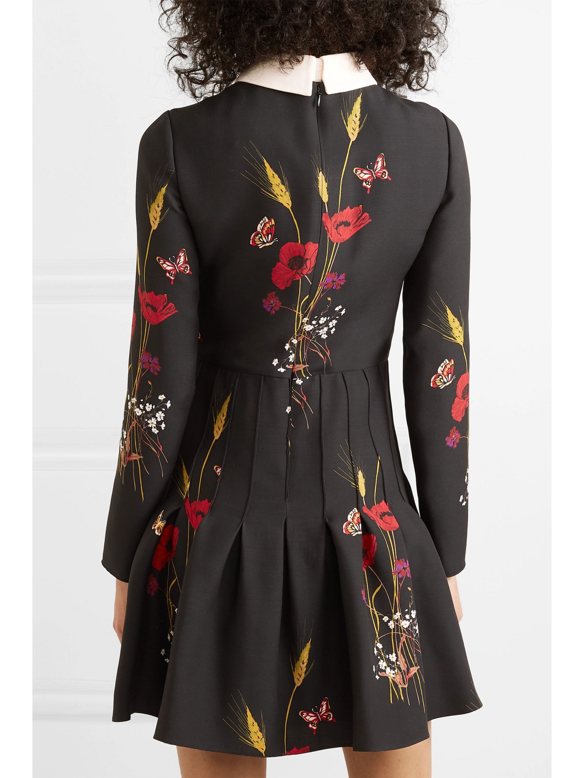 Valentino Garavani Floral-print wool and silk-blend mini dress thumbnail