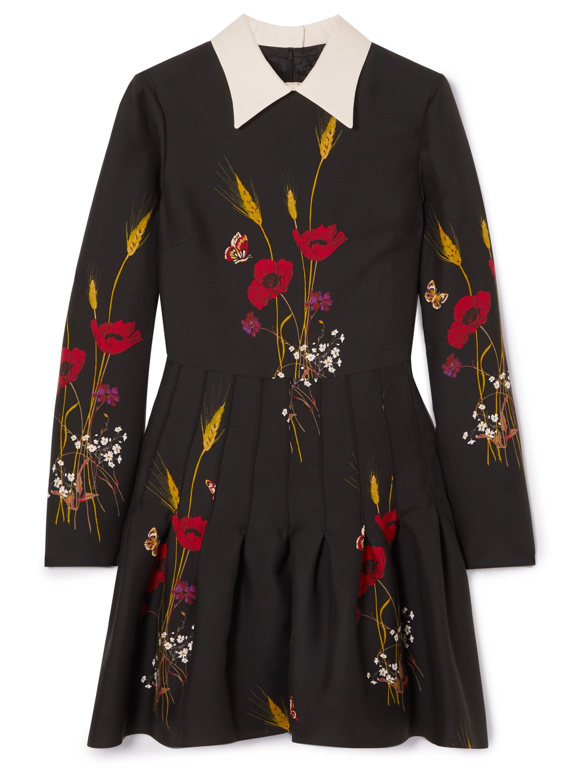 Valentino Garavani Floral-print wool and silk-blend mini dress thumbnail