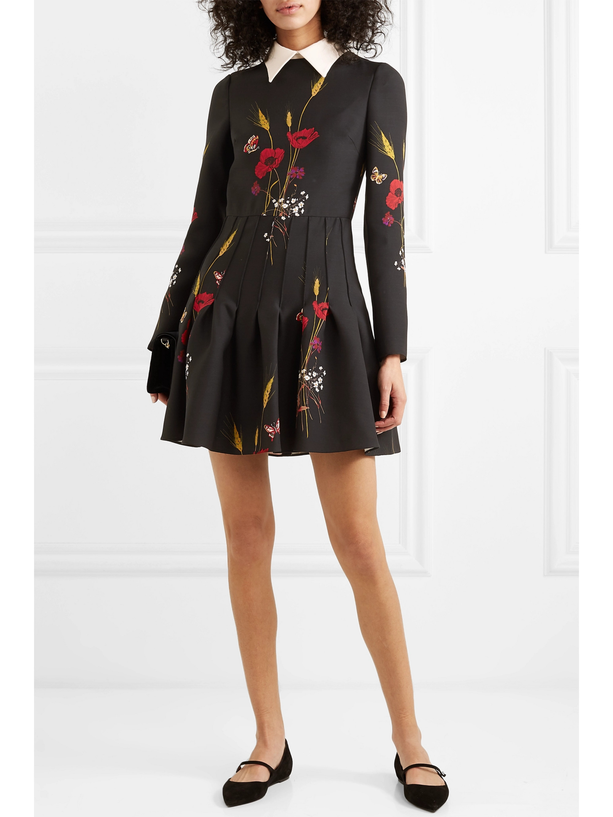 Valentino Garavani Floral-print wool and silk-blend mini dress