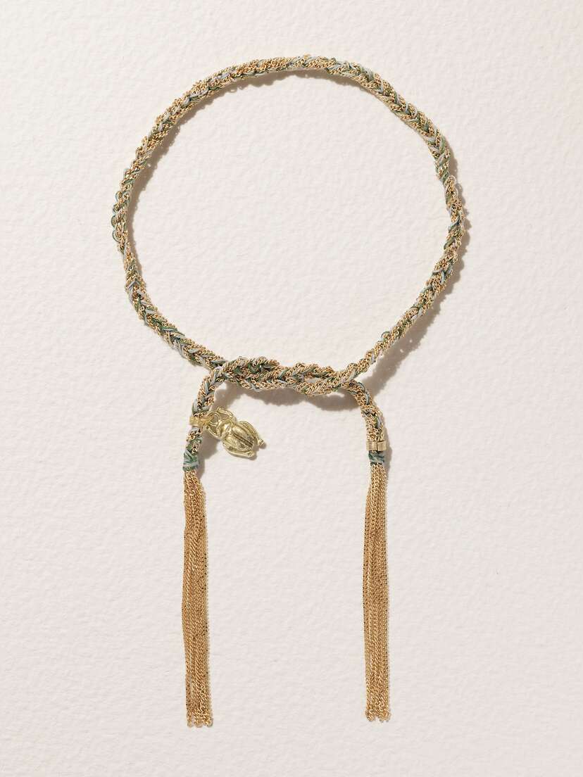 Carolina Bucci Strength Lucky 18-karat Gold And Silk Bracelet