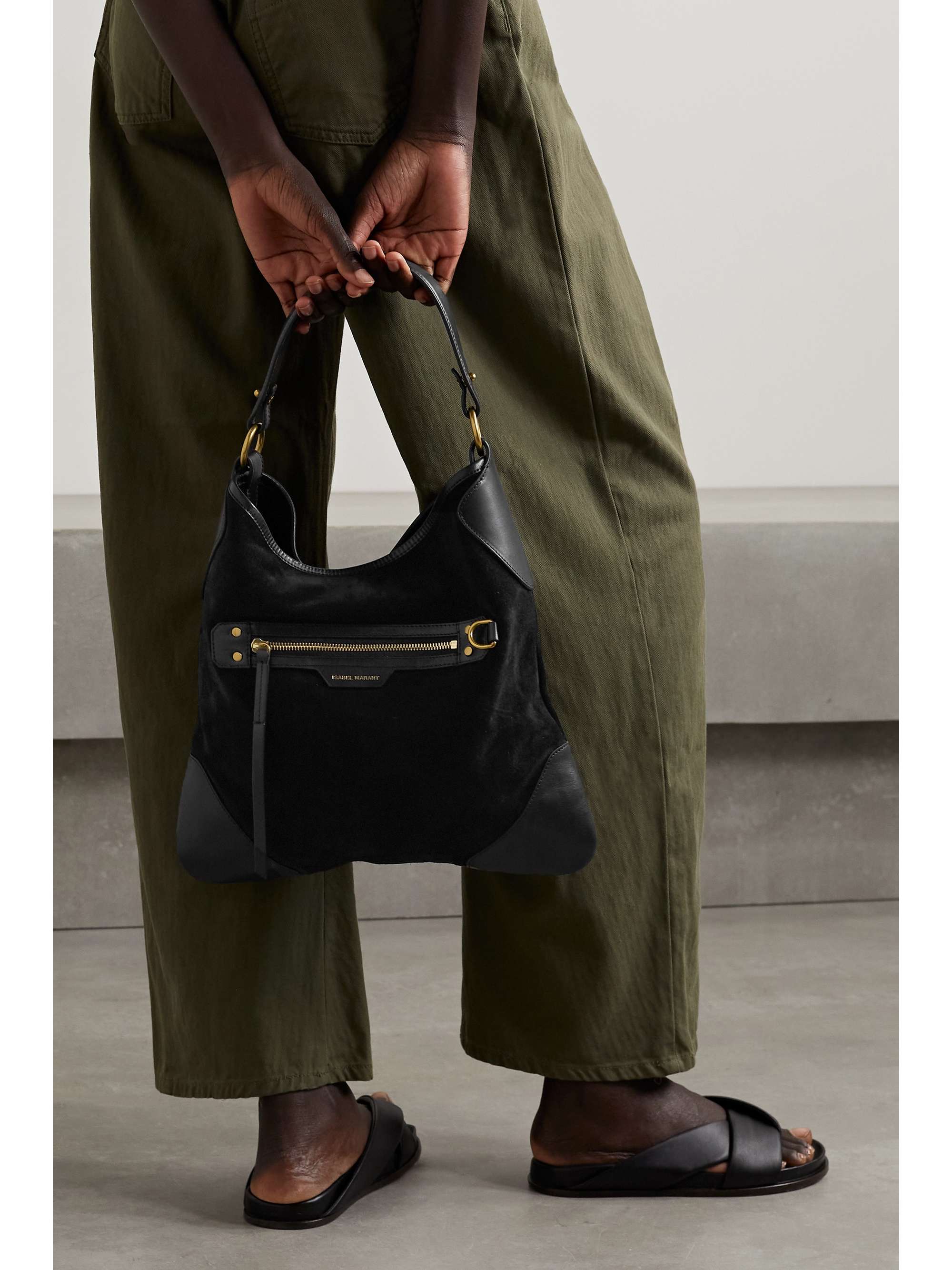 ISABEL MARANT Amuko large leathertrimmed suede tote NETAPORTER