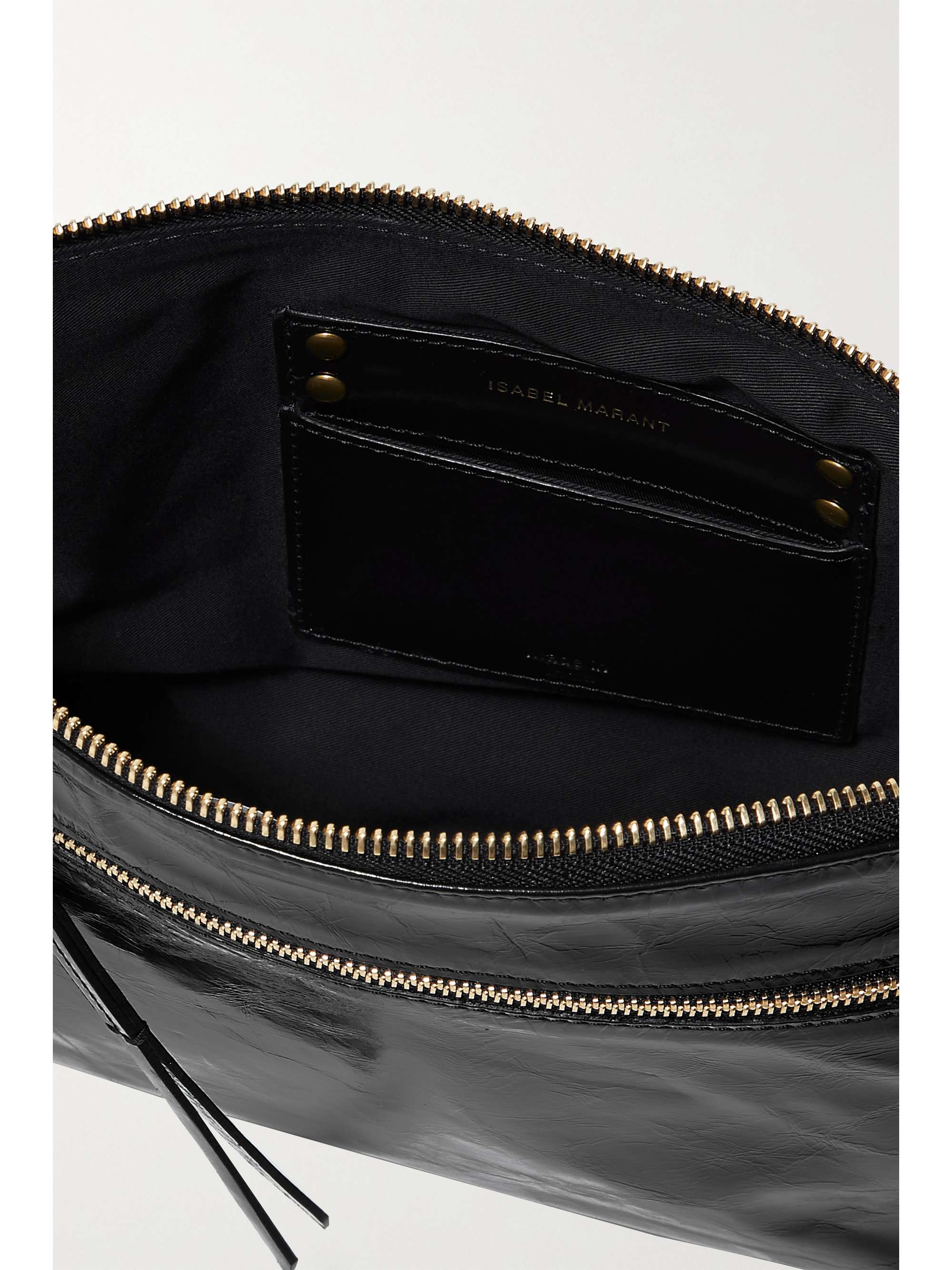 ISABEL MARANT Nessah crinkled patent-leather shoulder bag