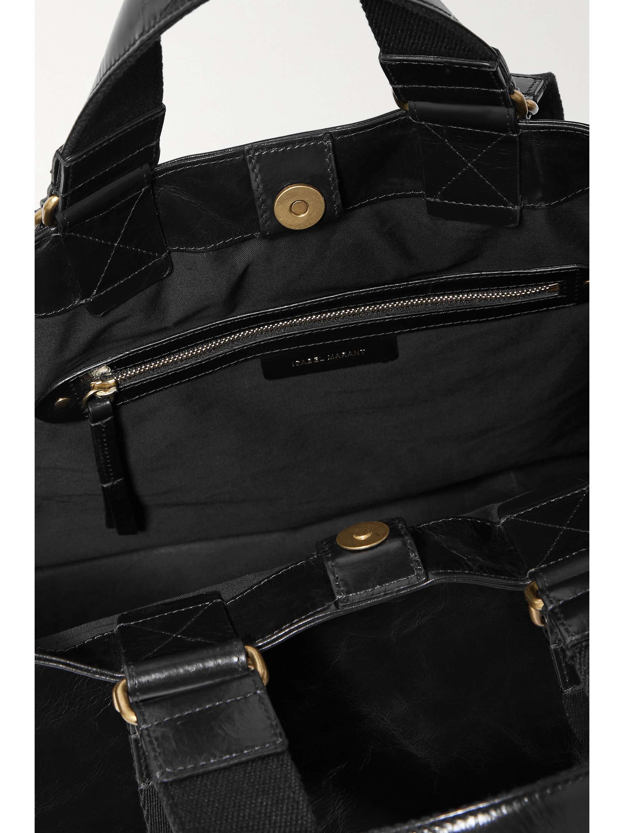 Wardy crinkled patent-leather tote