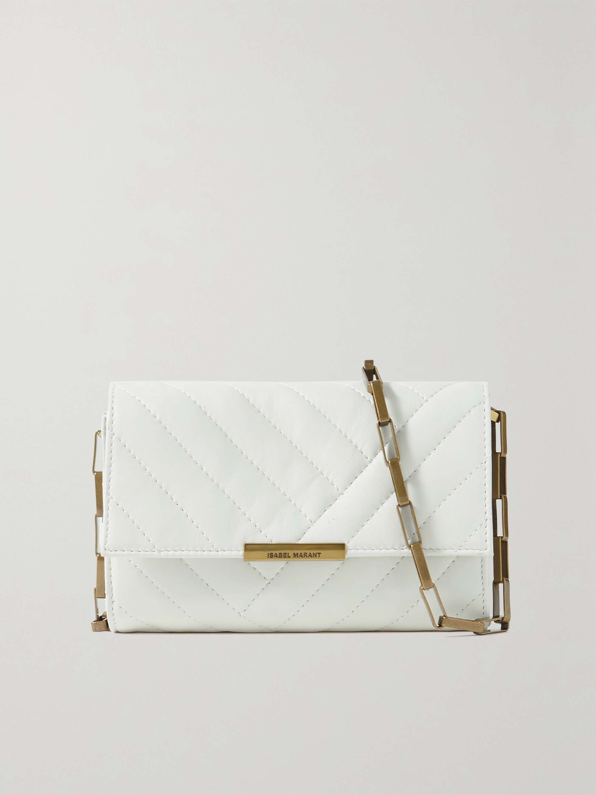 white quilted purse