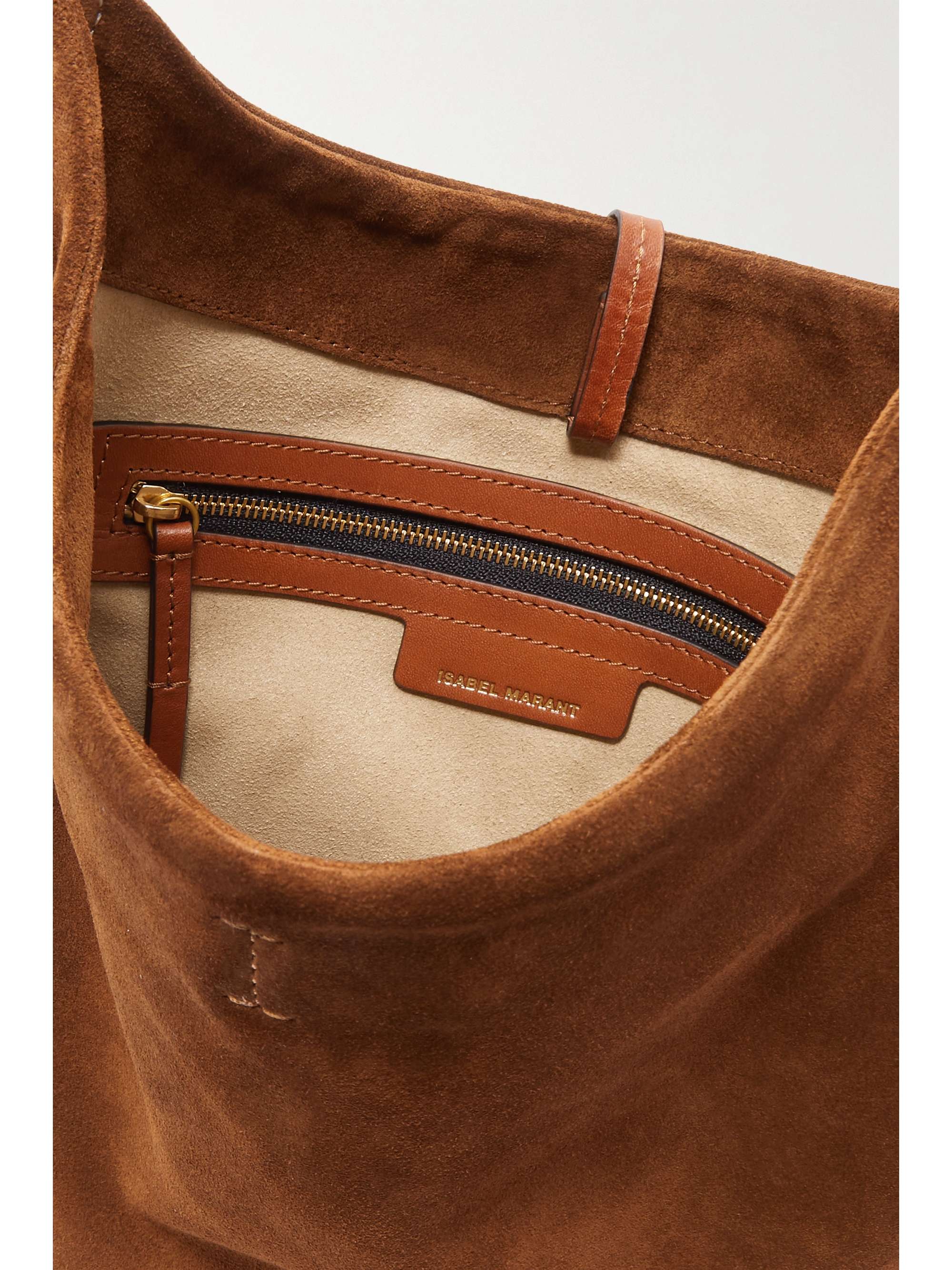 ISABEL MARANT Moskan leather and suede shoulder bag NETAPORTER