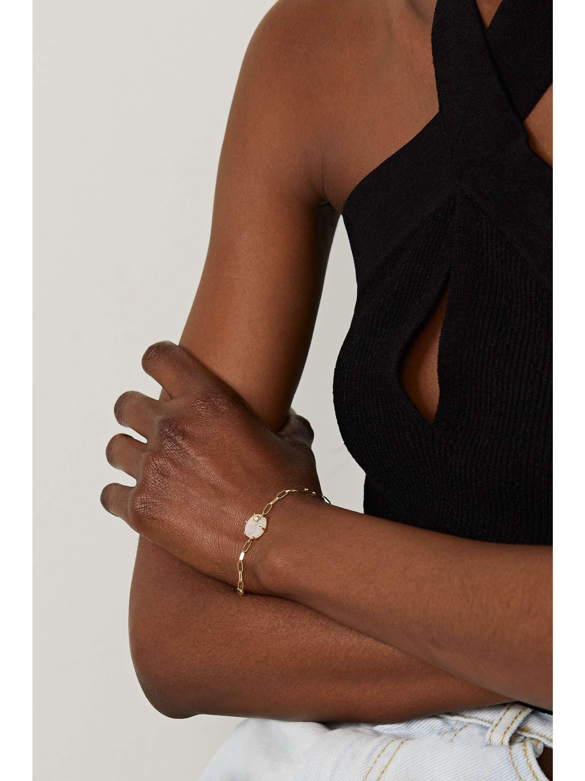 ANDREA FOHRMAN Mini Galaxy Armband aus 14 Karat Gold mit Dublette und Diamant