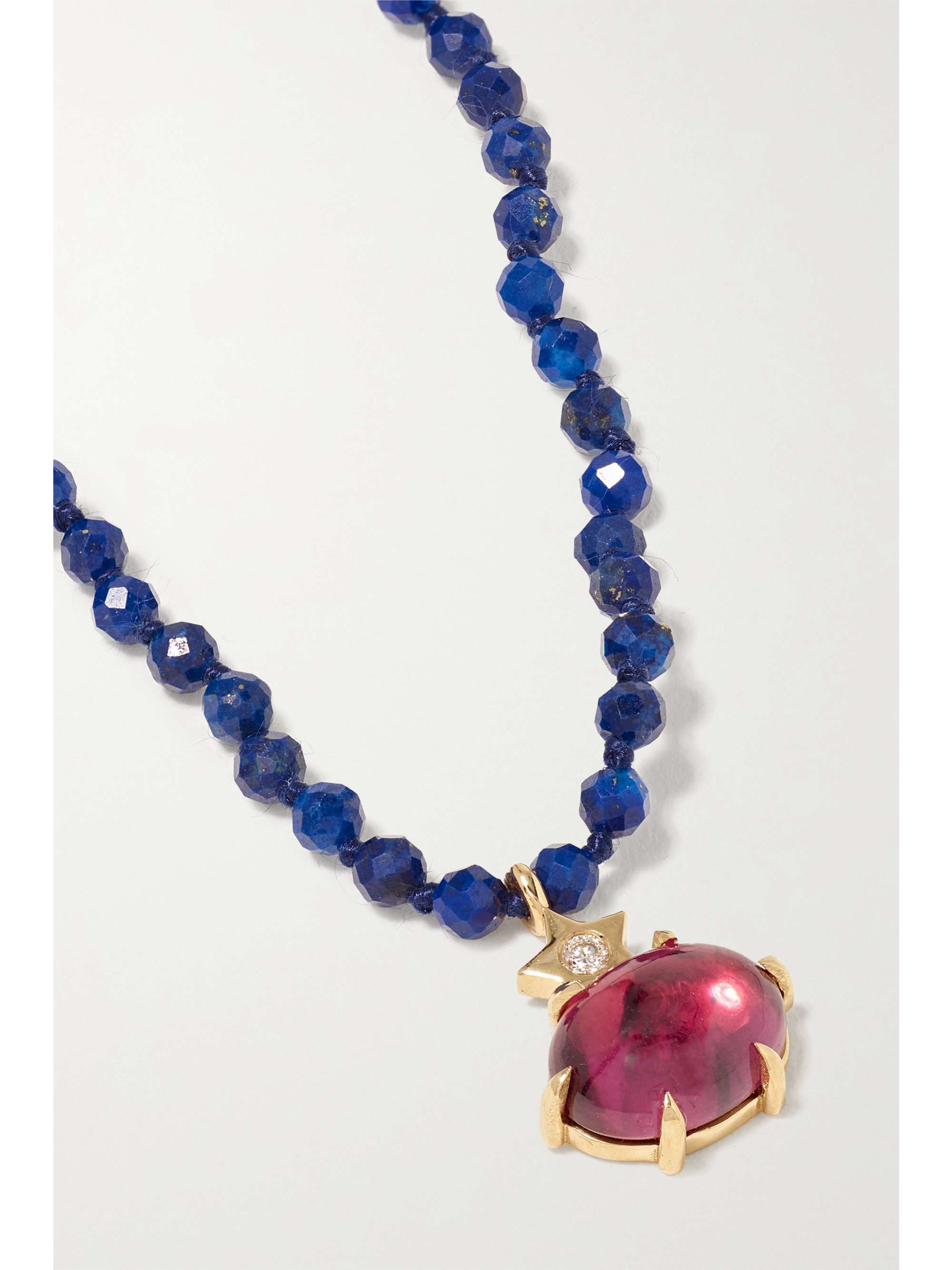 ANDREA FOHRMAN Mini Cosmo 14-karat gold multi-stone necklace