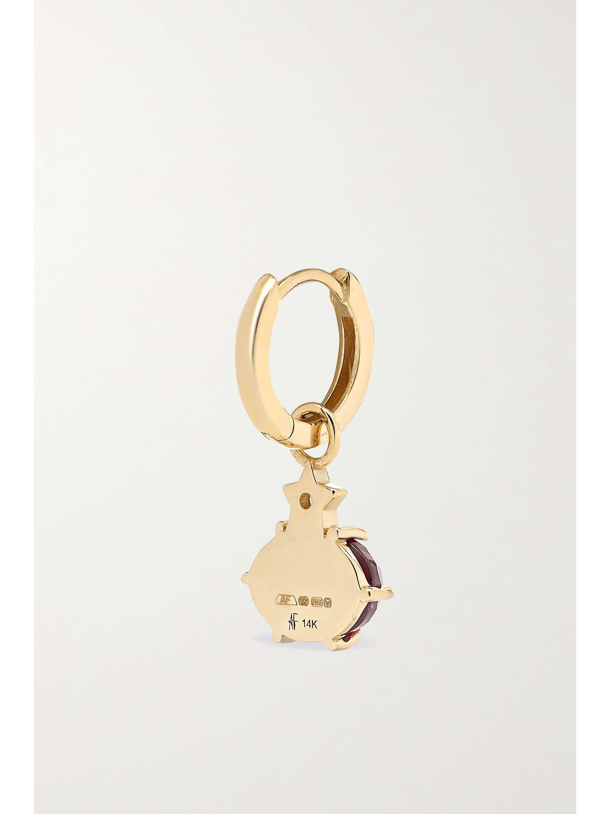 ANDREA FOHRMAN Mini Cosmo 14-karat gold, moonstone and diamond hoop earrings