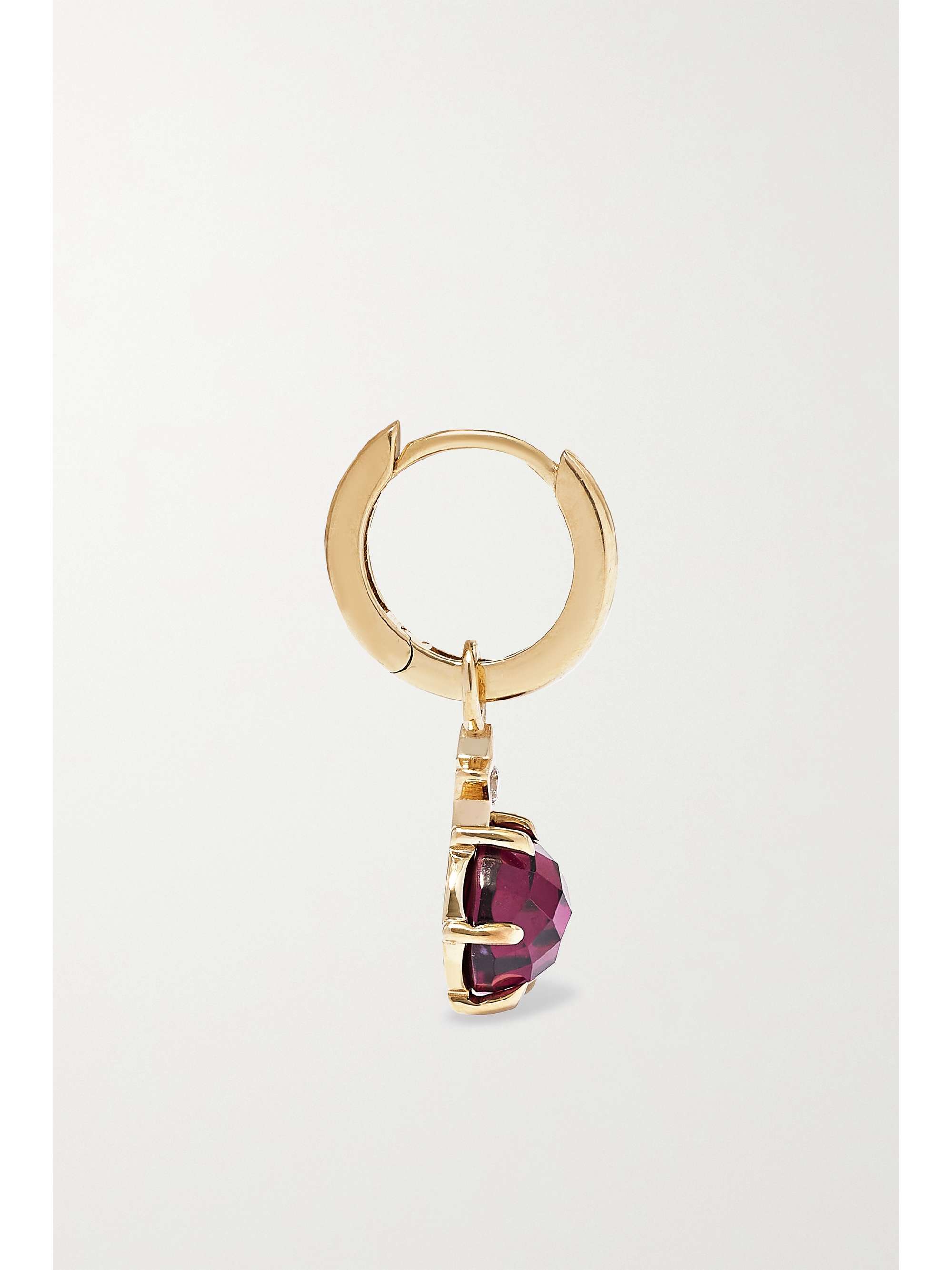 ANDREA FOHRMAN Mini Cosmo 14-karat gold, moonstone and diamond hoop earrings