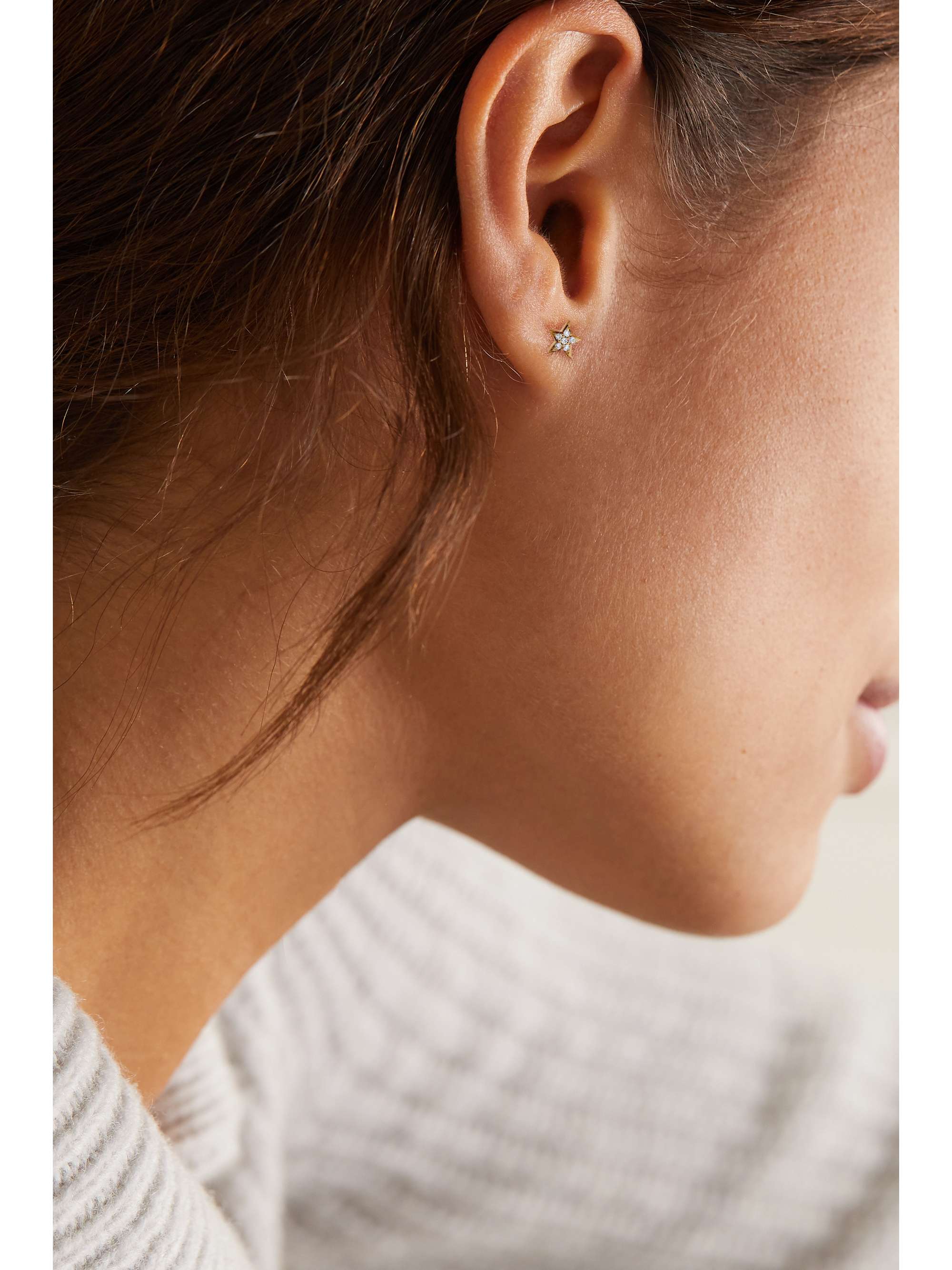 ANDREA FOHRMAN 14-karat gold diamond earring
