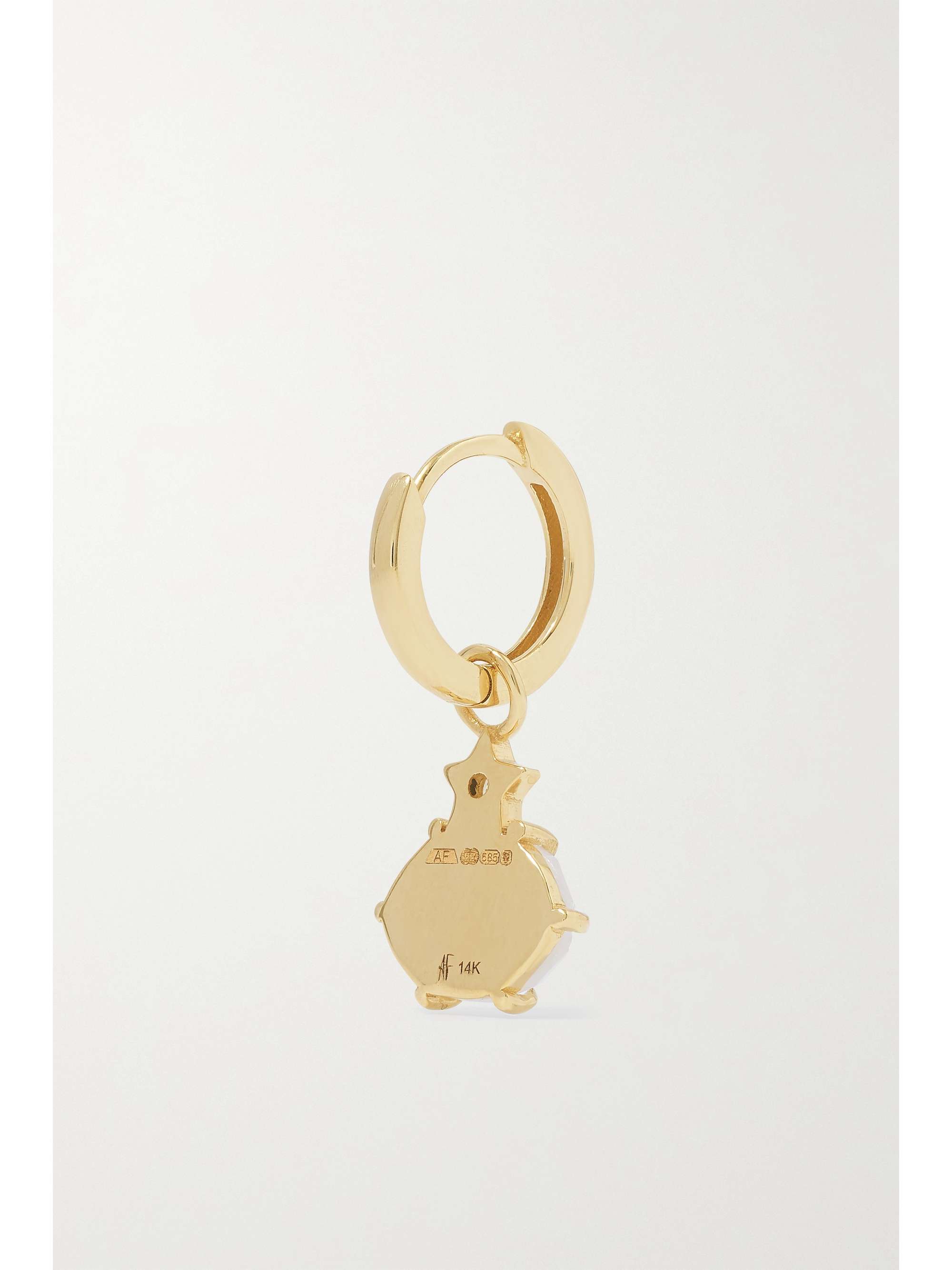 ANDREA FOHRMAN Mini Cosmo 14-karat gold, moonstone and diamond hoop earrings