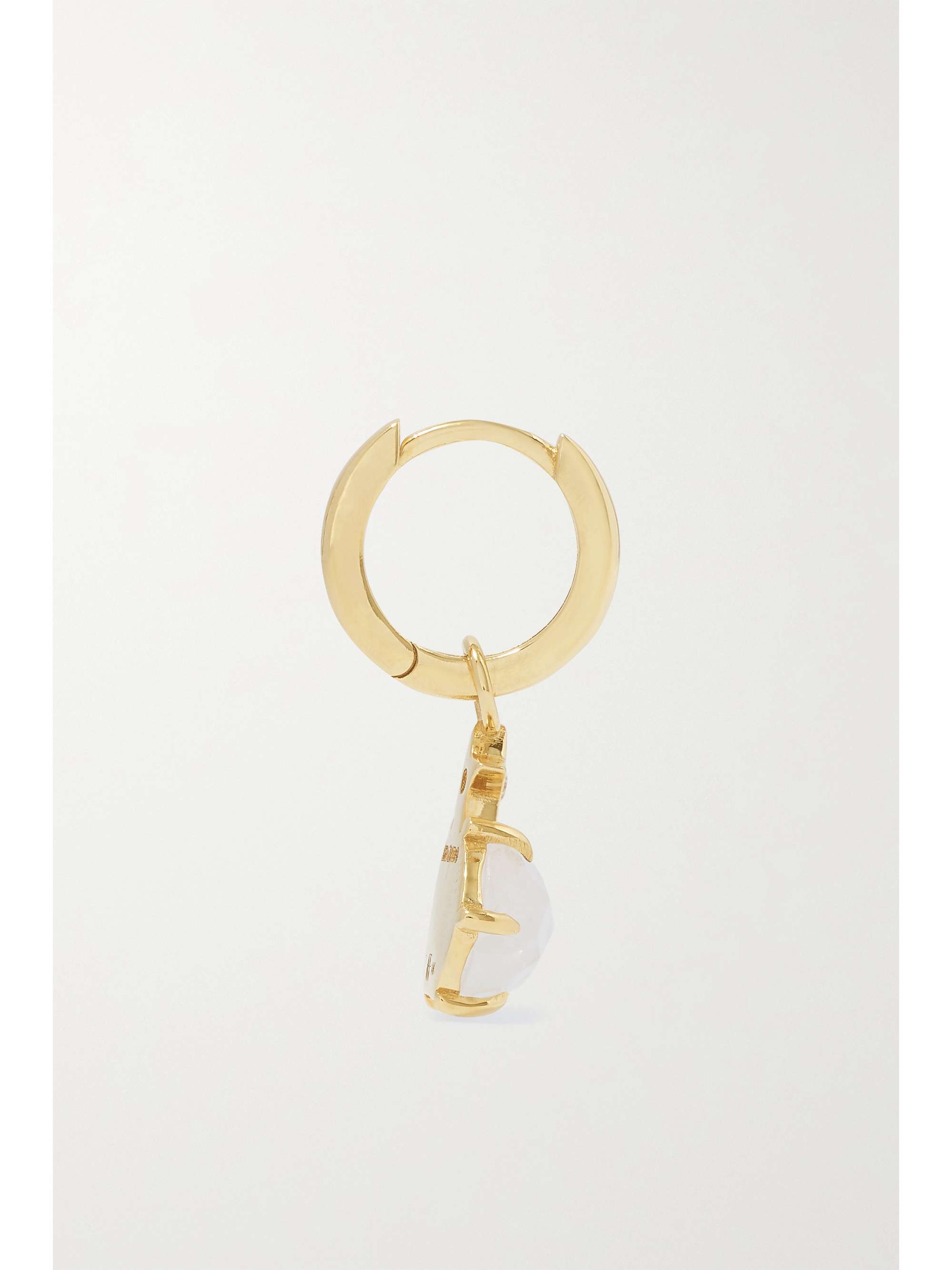 ANDREA FOHRMAN Mini Cosmo 14-karat gold, moonstone and diamond hoop earrings