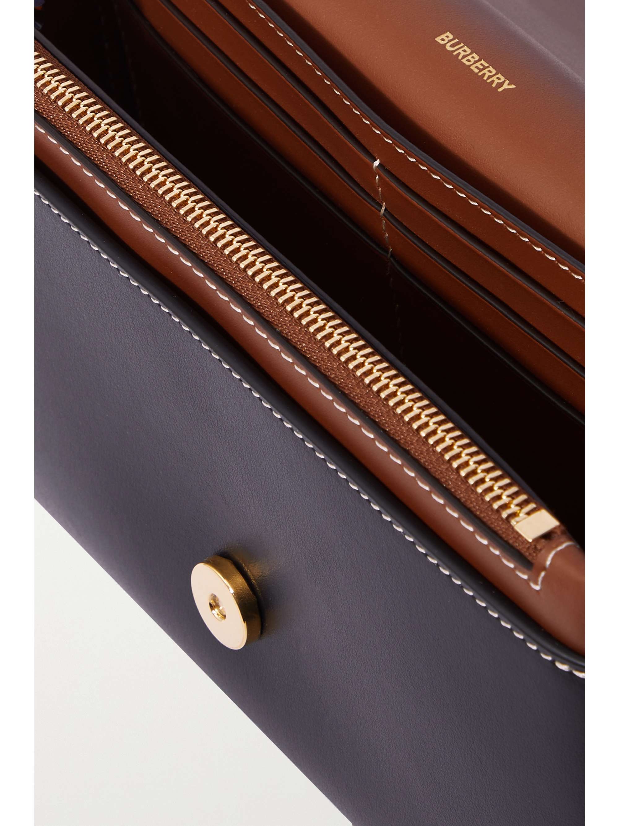 BURBERRY Leather-trimmed printed canvas shoulder bag