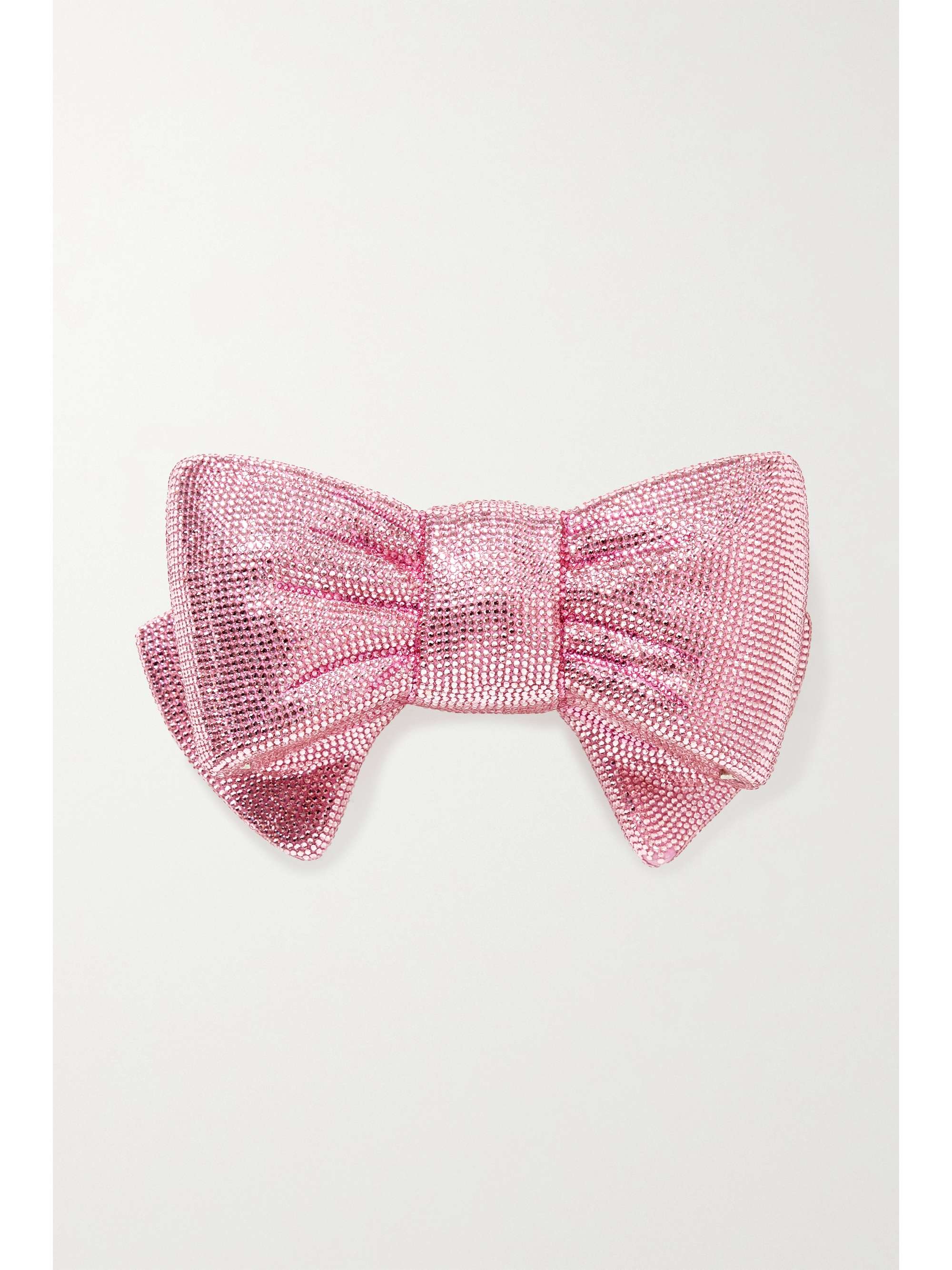 JUDITH LEIBER COUTURE Bow Just for You crystal-embellished gold-tone clutch