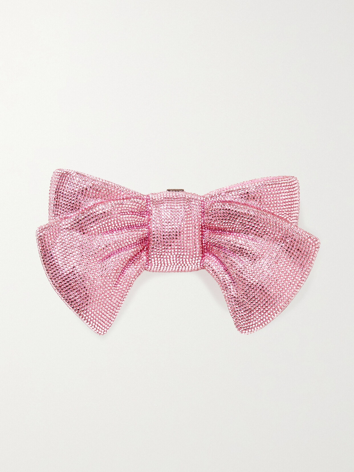 Judith Leiber Couture - Bow Just For You Crystal-embellished Silver-tone Clutch - Pink 22 Awaiting product image
